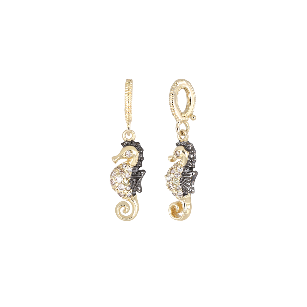 Champagne Diamond Seahorse Charm Pendant