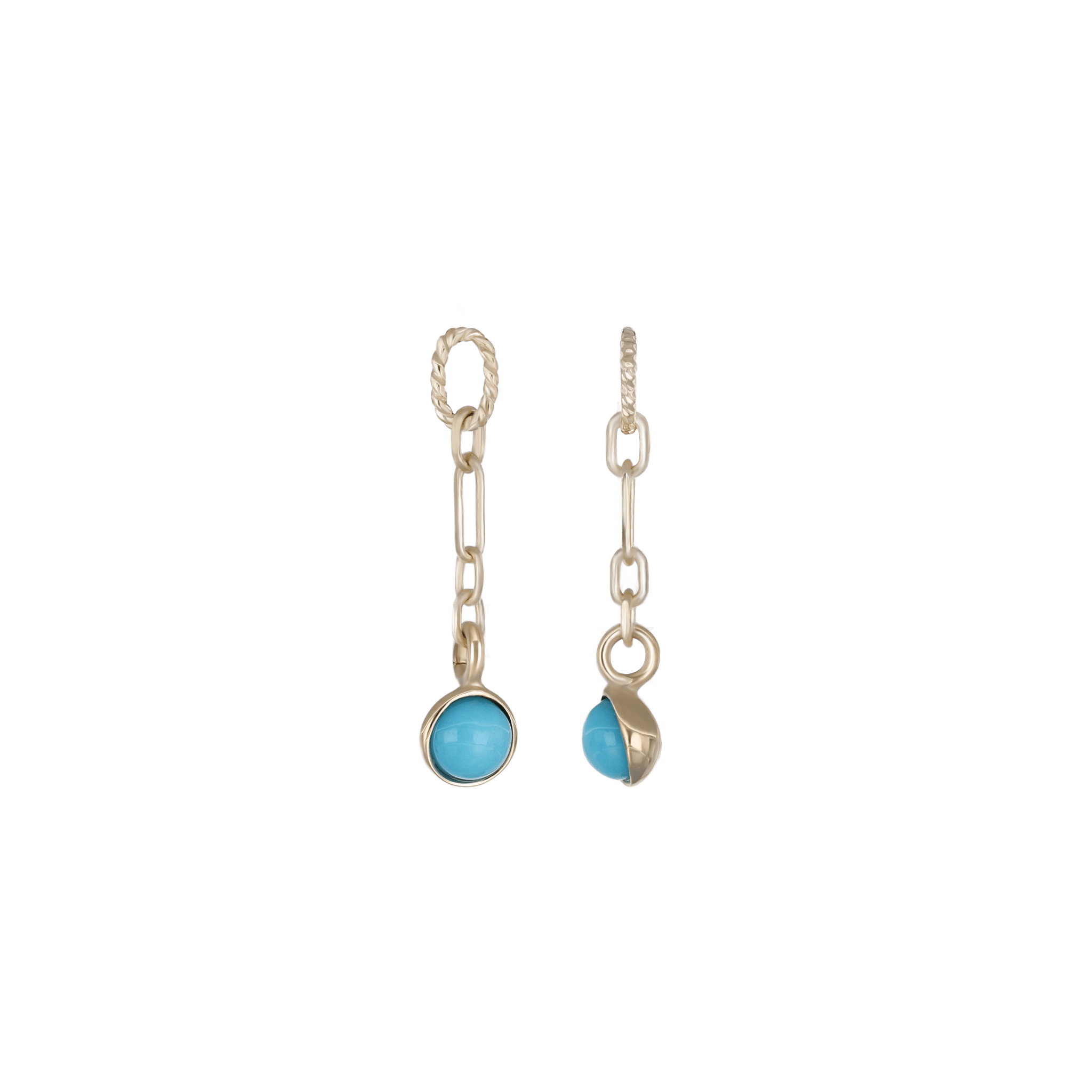 BEATTI Charms Gold / Turquoise KOR_ L • Turquoise Gemstone Link Chain Cham L KOR_ L • Turquoise Gemstone Link Chain Cham
