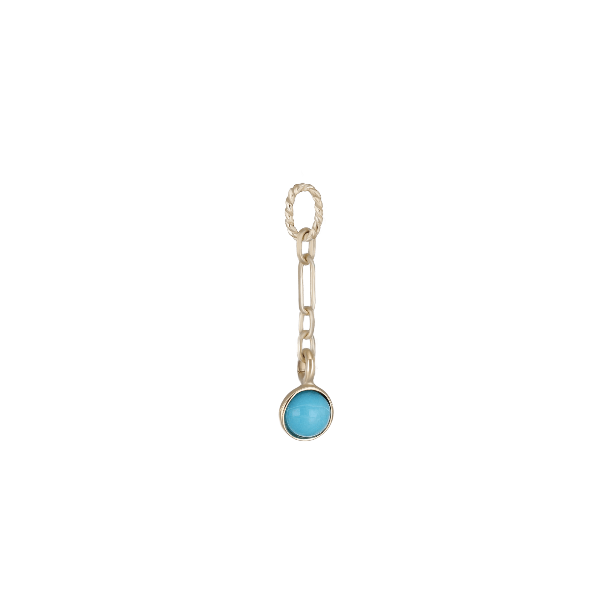 BEATTI Charms Gold / Turquoise KOR_ L • Turquoise Gemstone Link Chain Cham L KOR_ L • Turquoise Gemstone Link Chain Cham