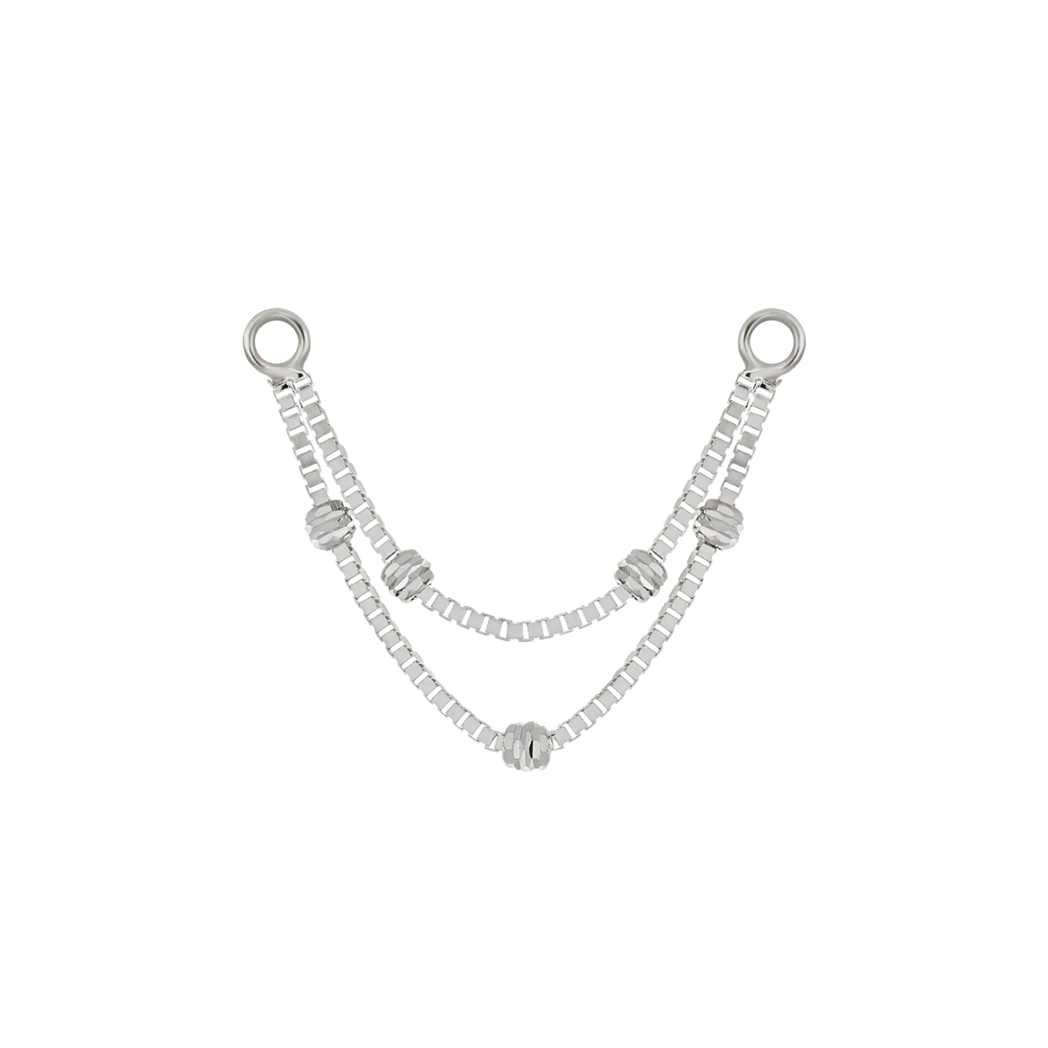 BEATTI Chain Attachments White Gold Ball-Beaded Double Chain Attachment MJC017A Brillcut Ball-Beaded Double Chain Attachment by BEATTI