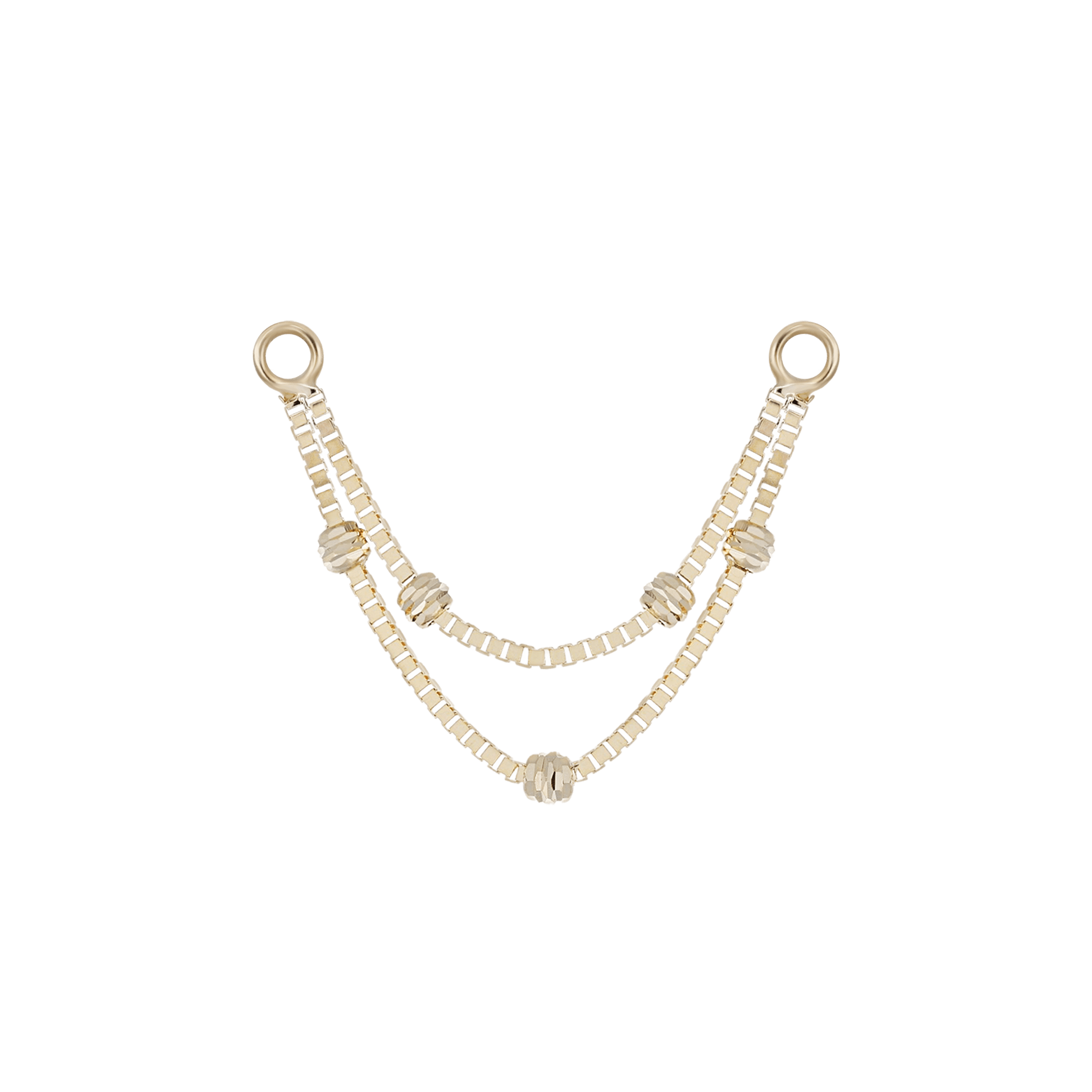 BEATTI Chain Attachments Gold Ball-Beaded Double Chain Attachment MJC017A Brillcut Ball-Beaded Double Chain Attachment by BEATTI