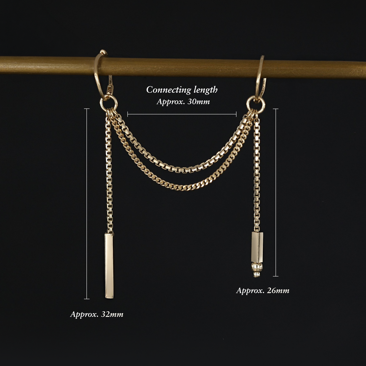 Parallel • 14K Gold Double Chain Attachement