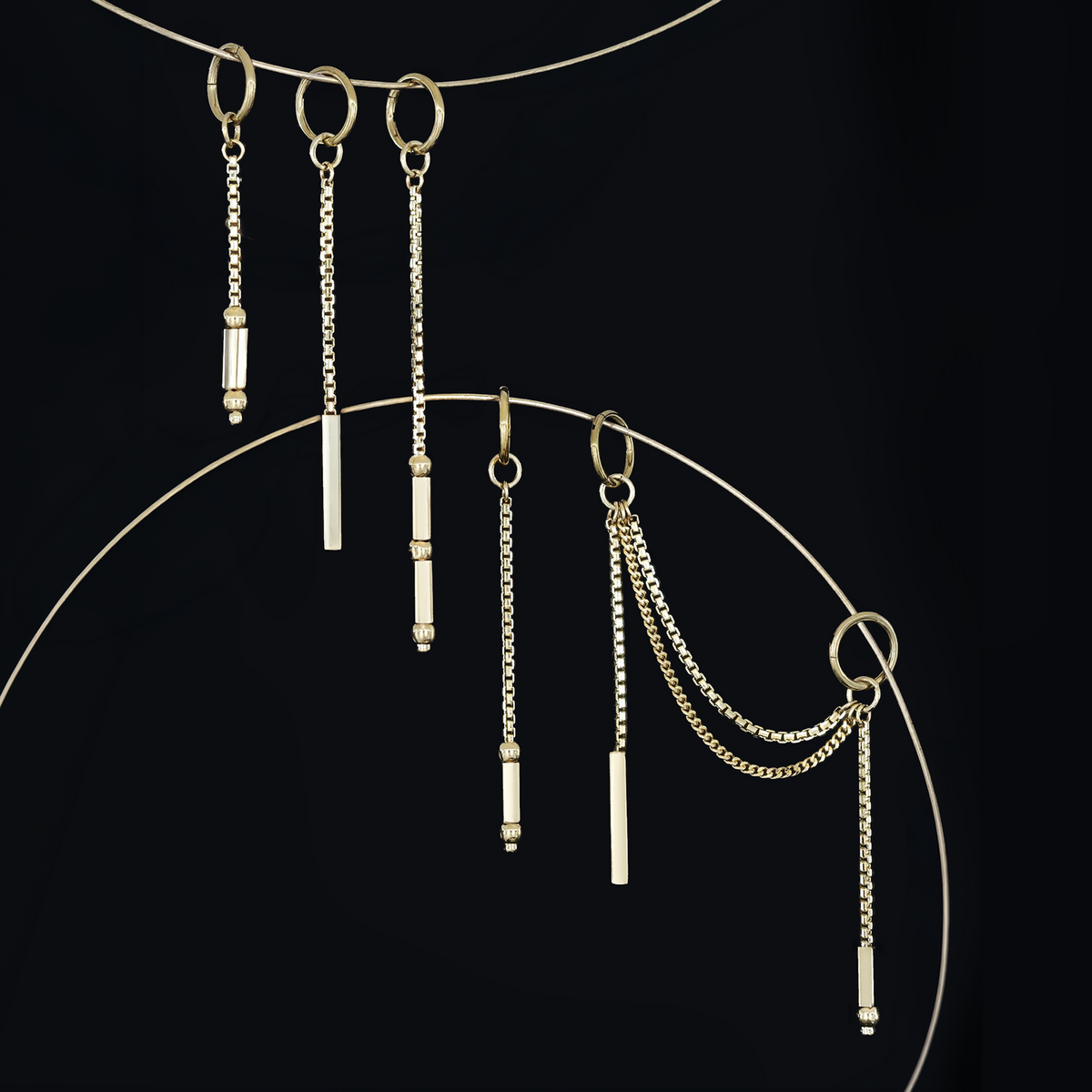 Parallel • 14K Gold Double Chain Attachement