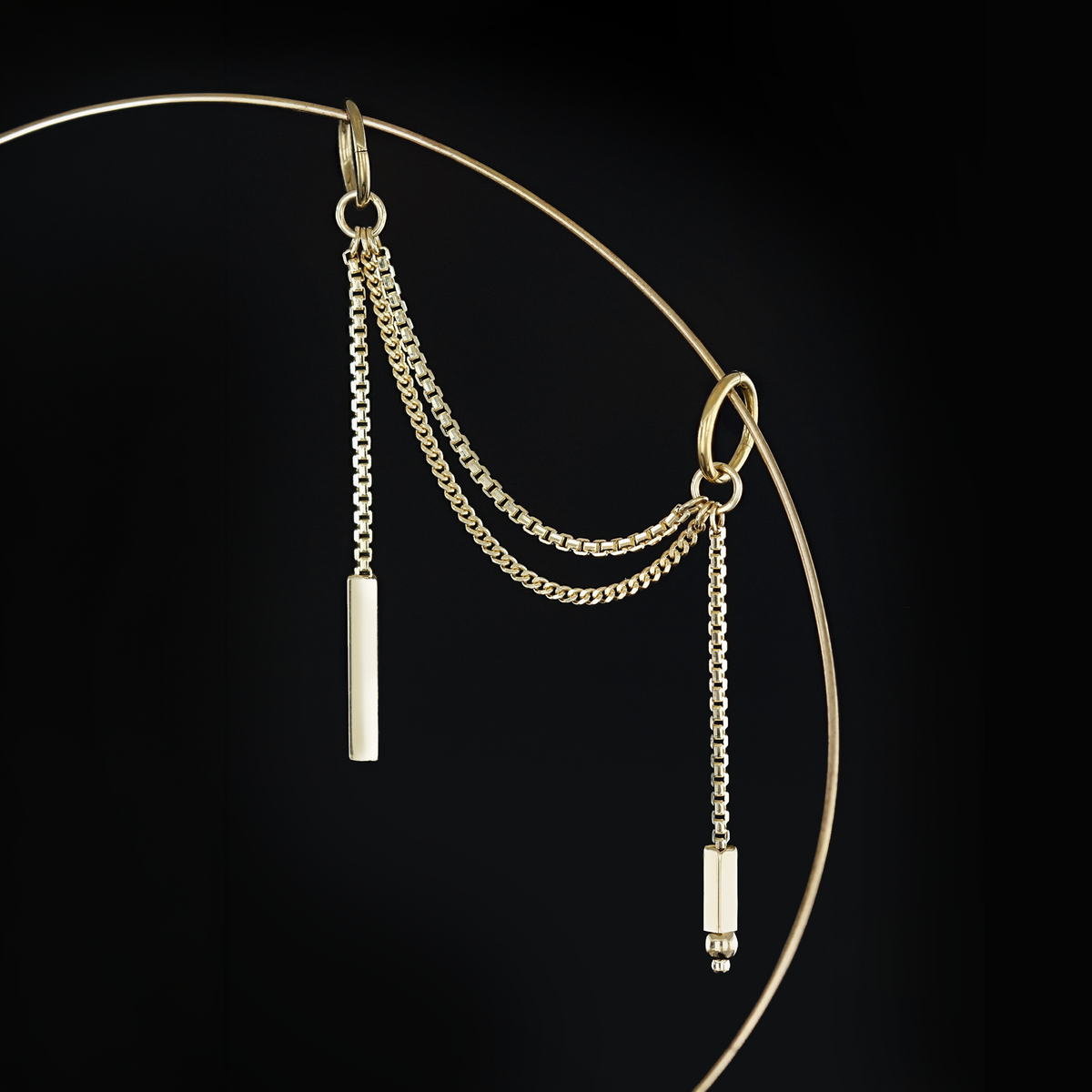 Parallel • 14K Gold Double Chain Attachement