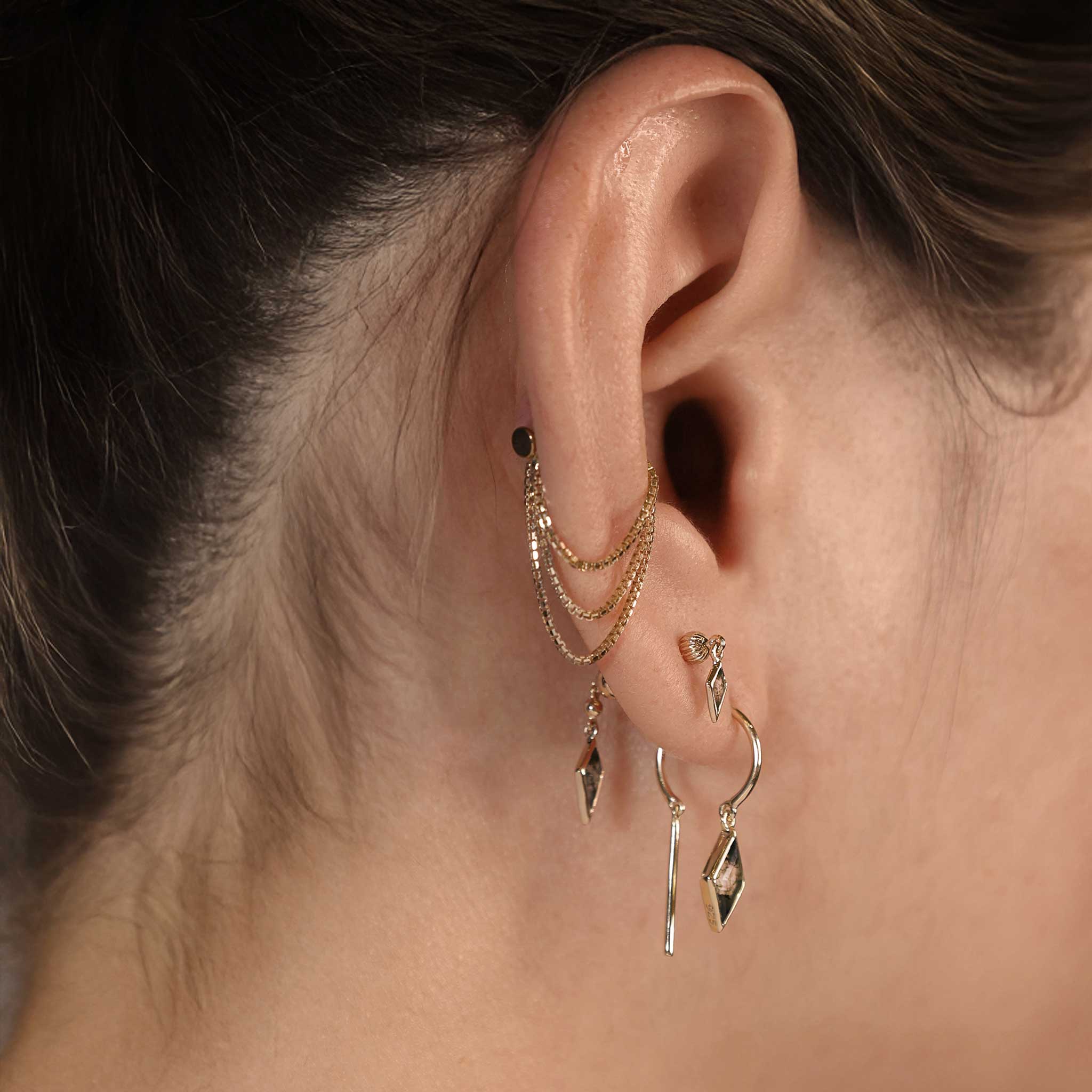 Ray • Natural Gemstone Open Hoops