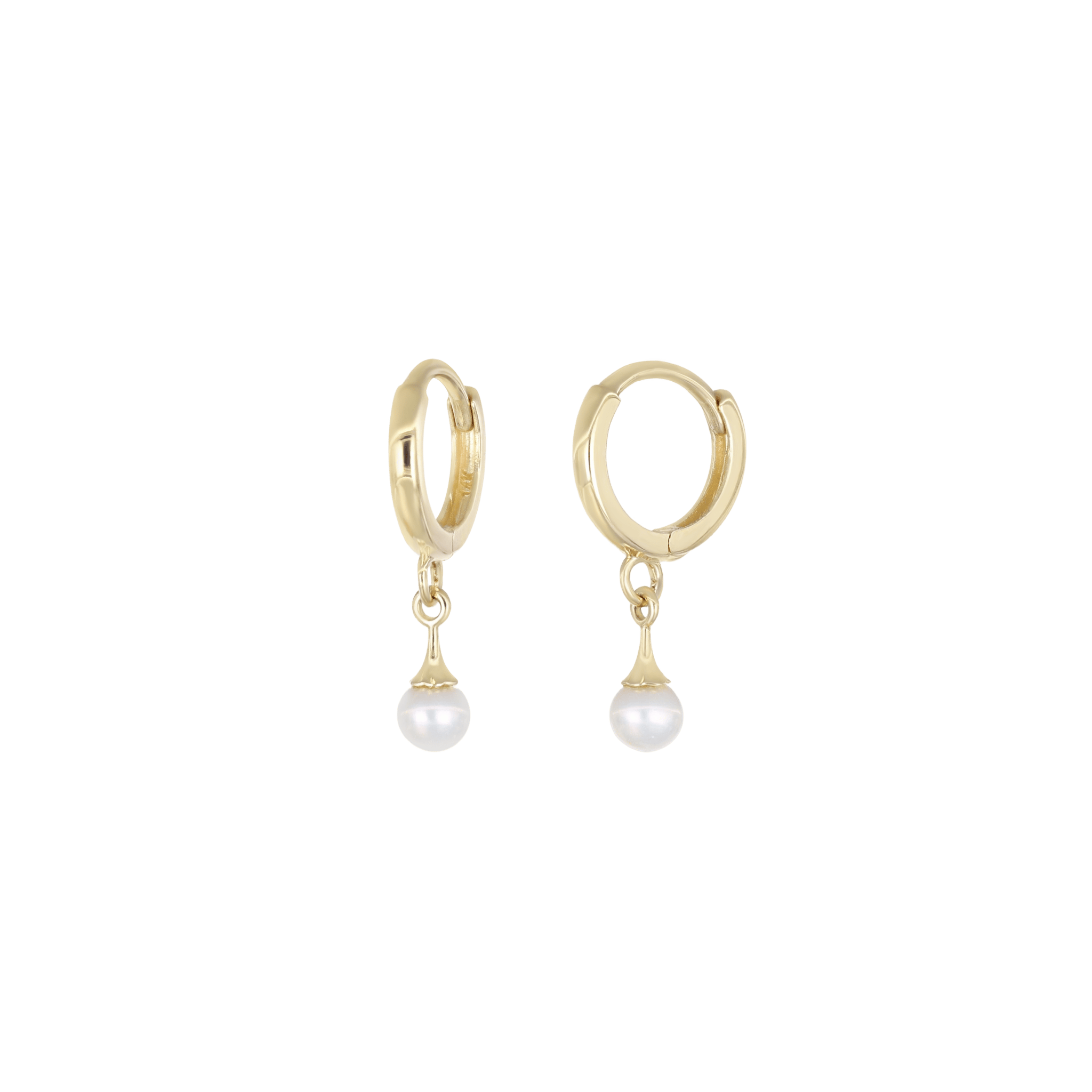 BEATTI Charms Petite Pearl Drop Huggies Petite Pearl Drop Huggies