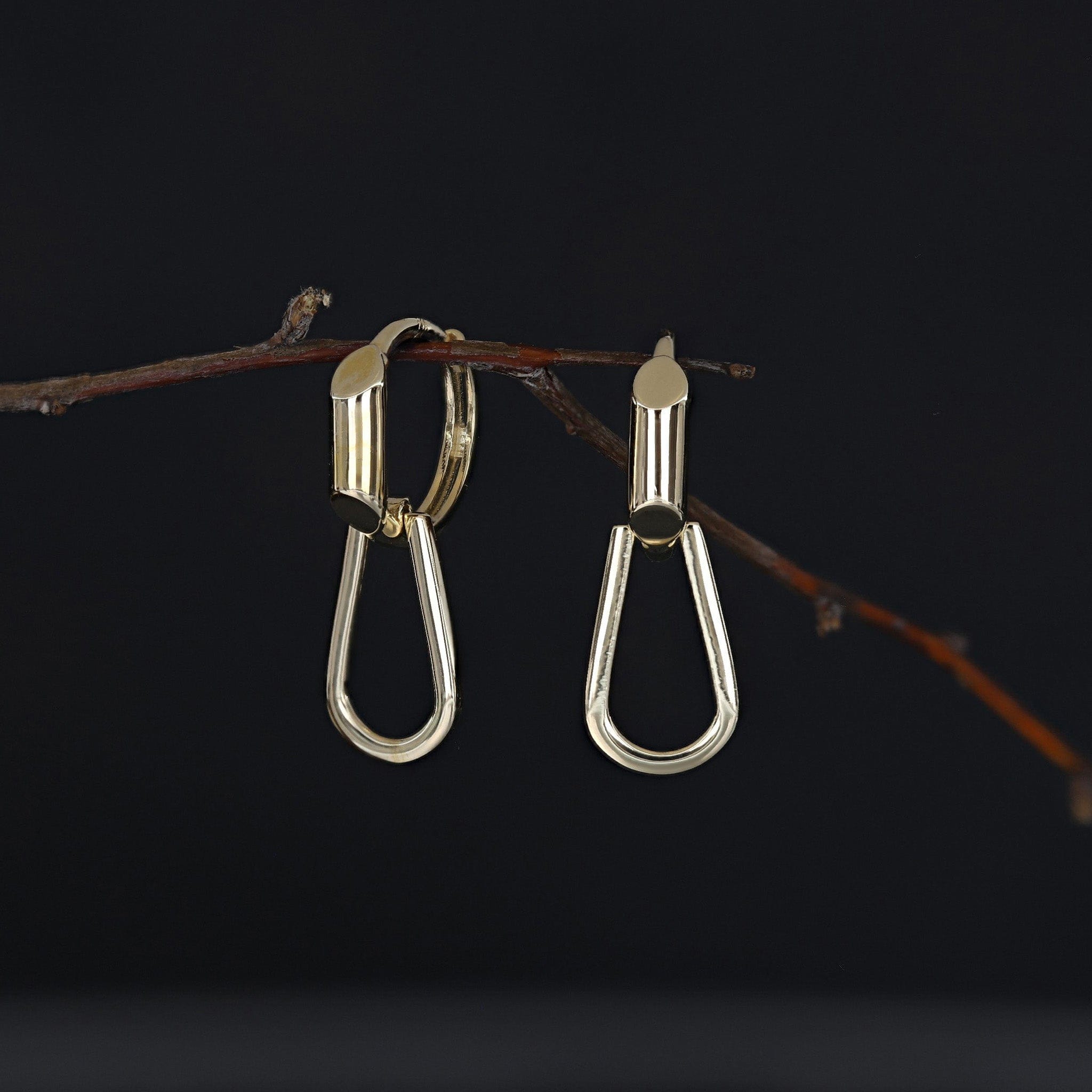 BEATTI Hoops Gold / Pair Sleek Loop Pendant Hoops OT402597 Sleek Loop Pendant Hoops