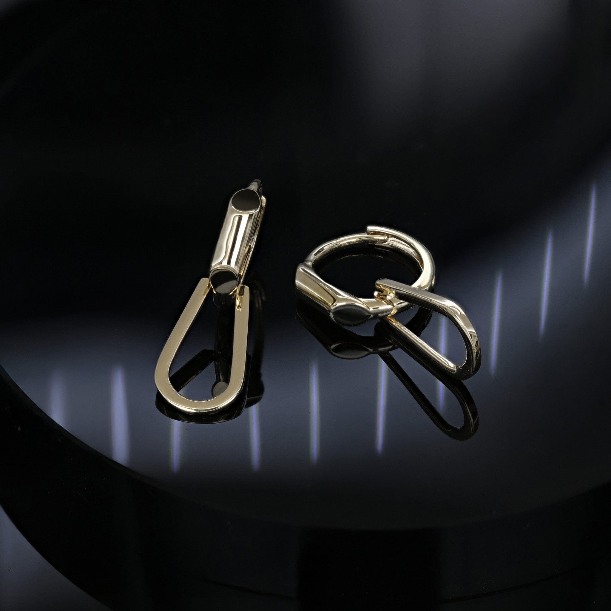 BEATTI Hoops Gold / Pair Sleek Loop Pendant Hoops OT402597 Sleek Loop Pendant Hoops