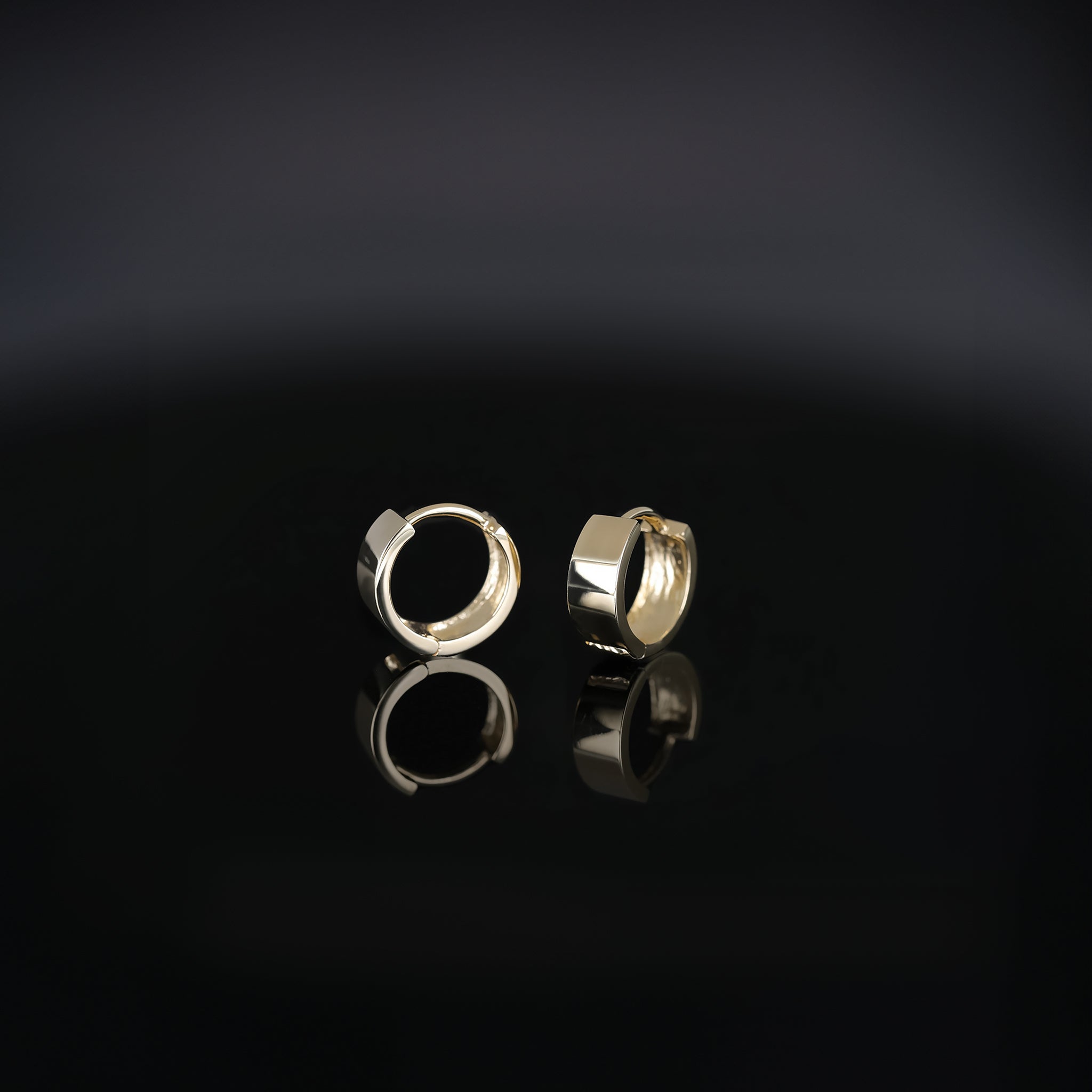 14K Gold Bold Flat Hoop Earring • 6mm / 8mm