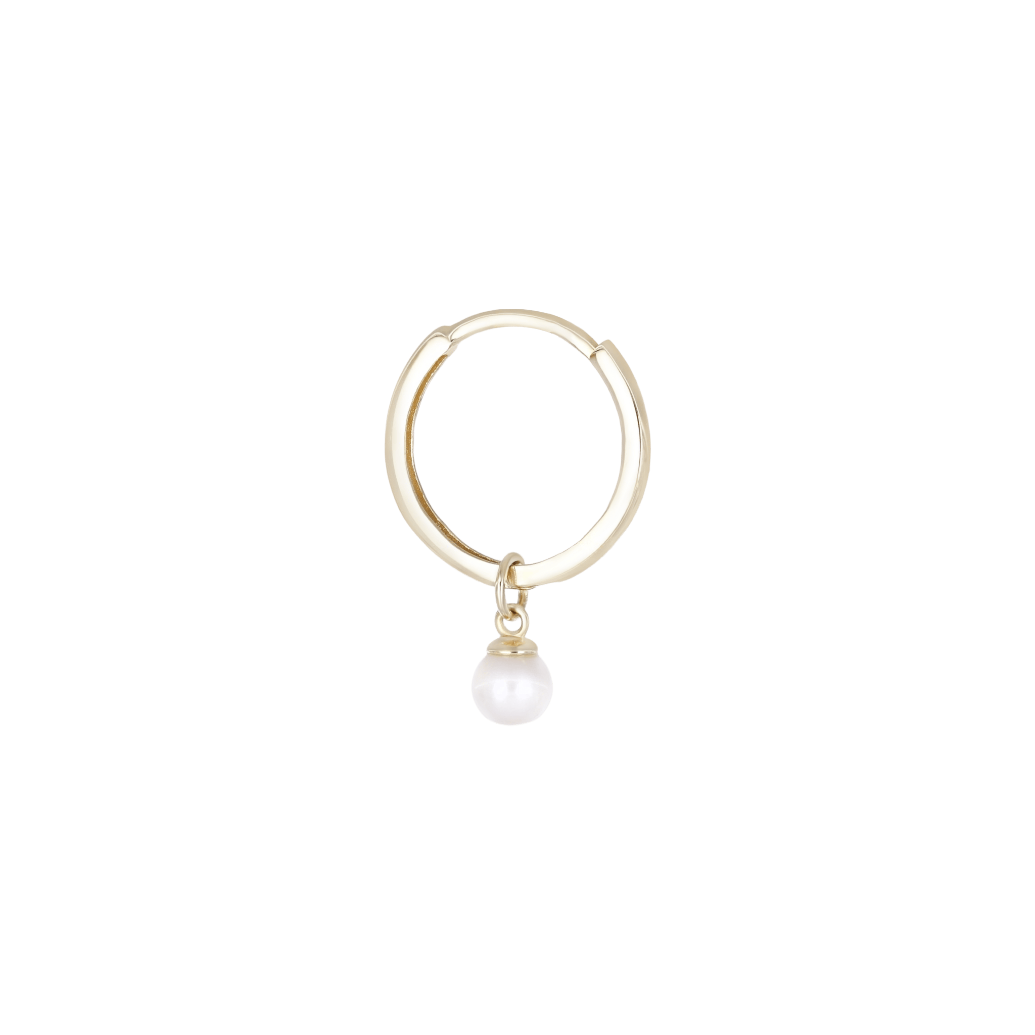 BEATTI Barbell Gold OT4985 • 14K Gold Pearl Swing Hoops OT4985 OT4985 • 14K Gold Pearl Swing Hoops