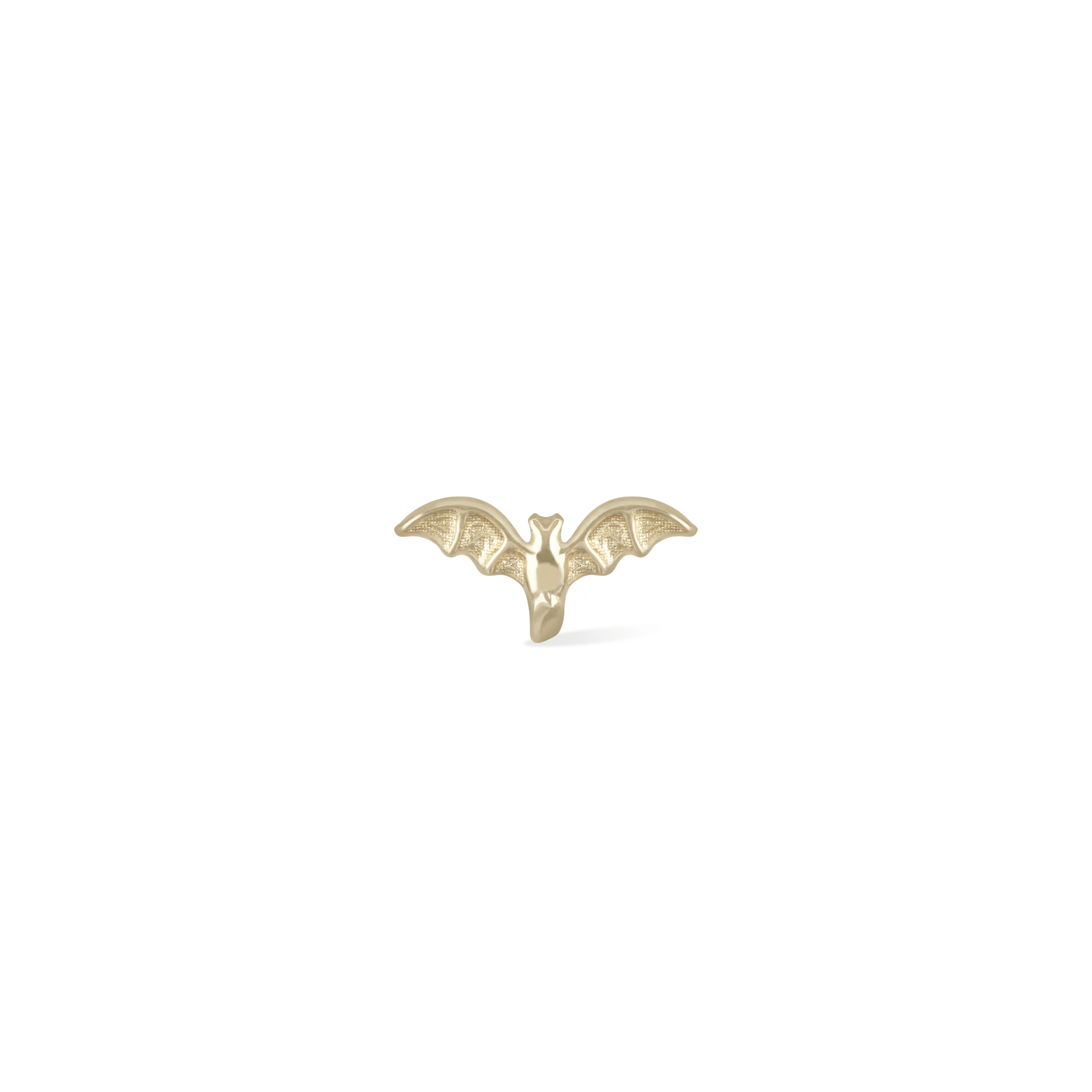 BEATTI Threadless Ends 14K Gold Tiny Bat Internally Threaded 14K Gold Tiny Bat Internally Threaded