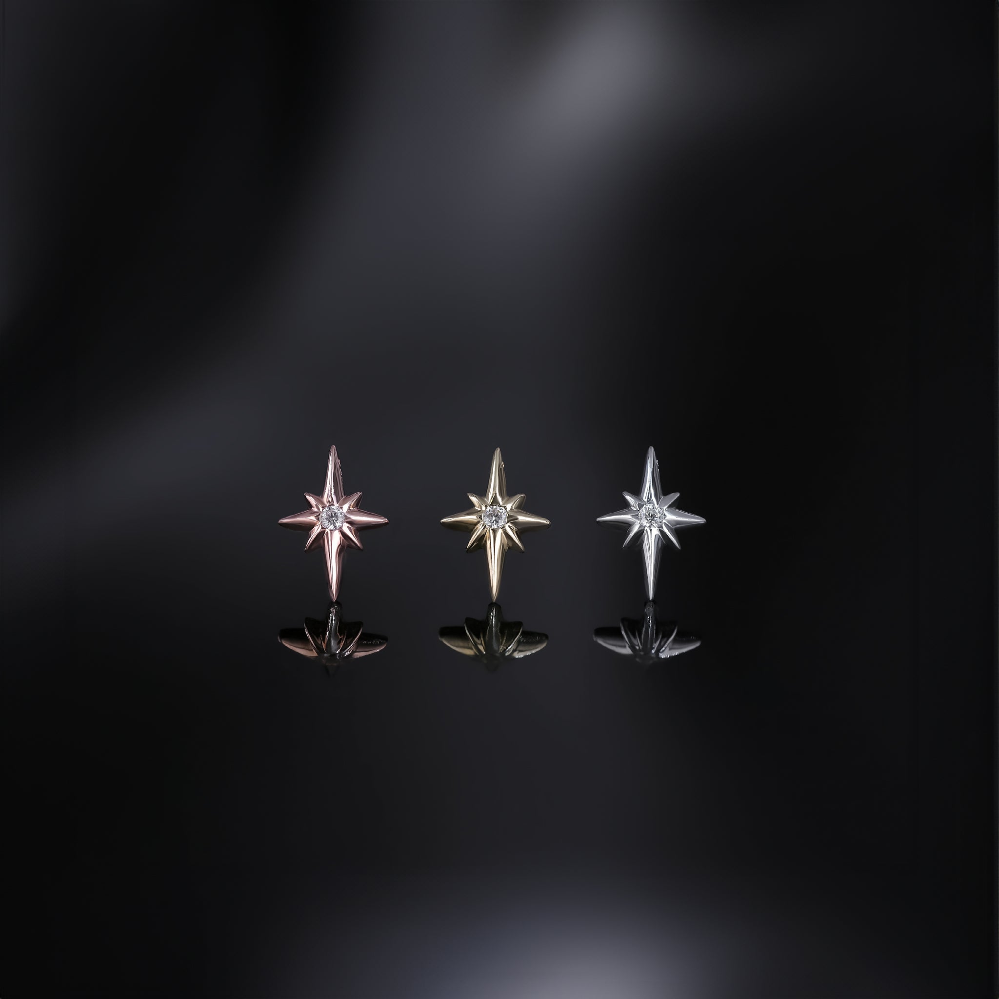 CZ • North Star Internally Threaded Flatback Stud