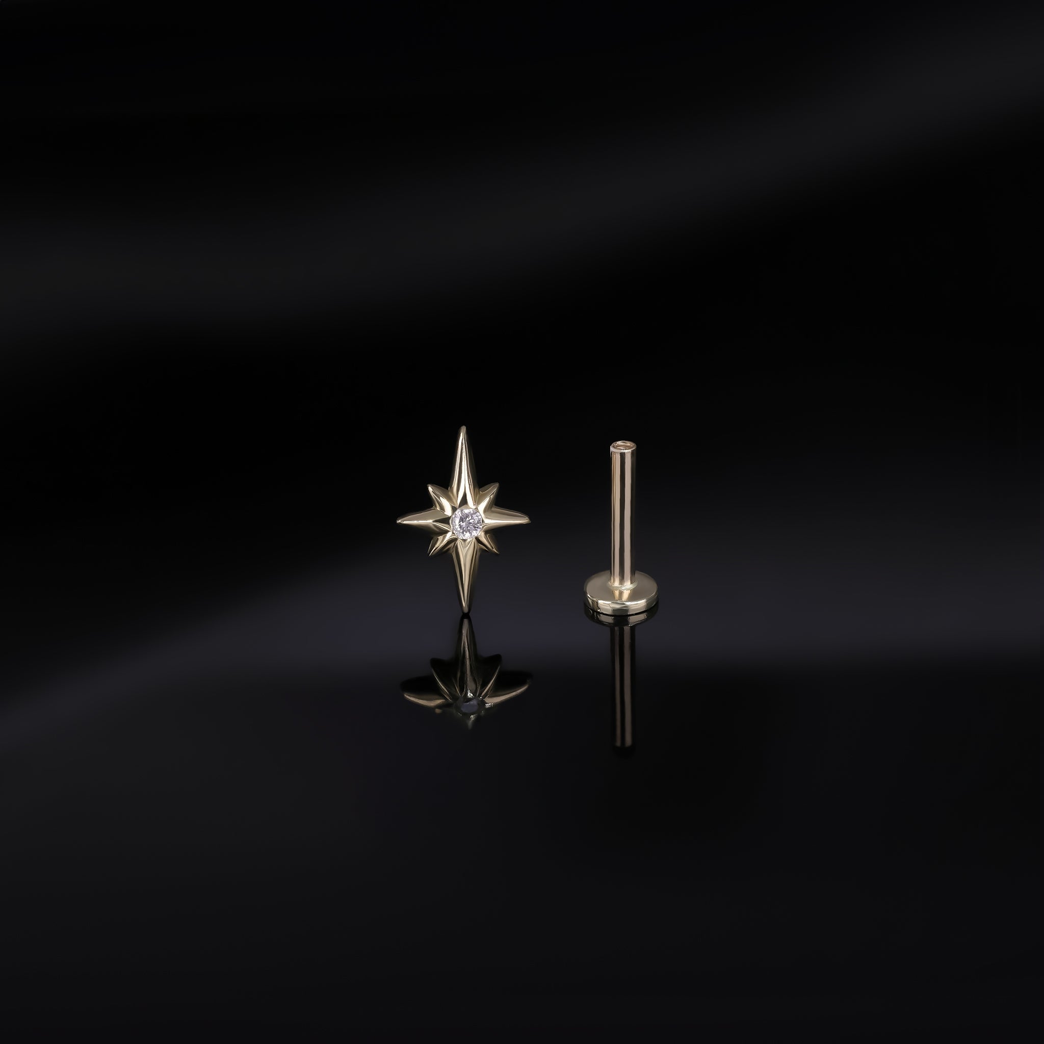 Natural Diamond • North Star Internally Threaded Flatback Stud