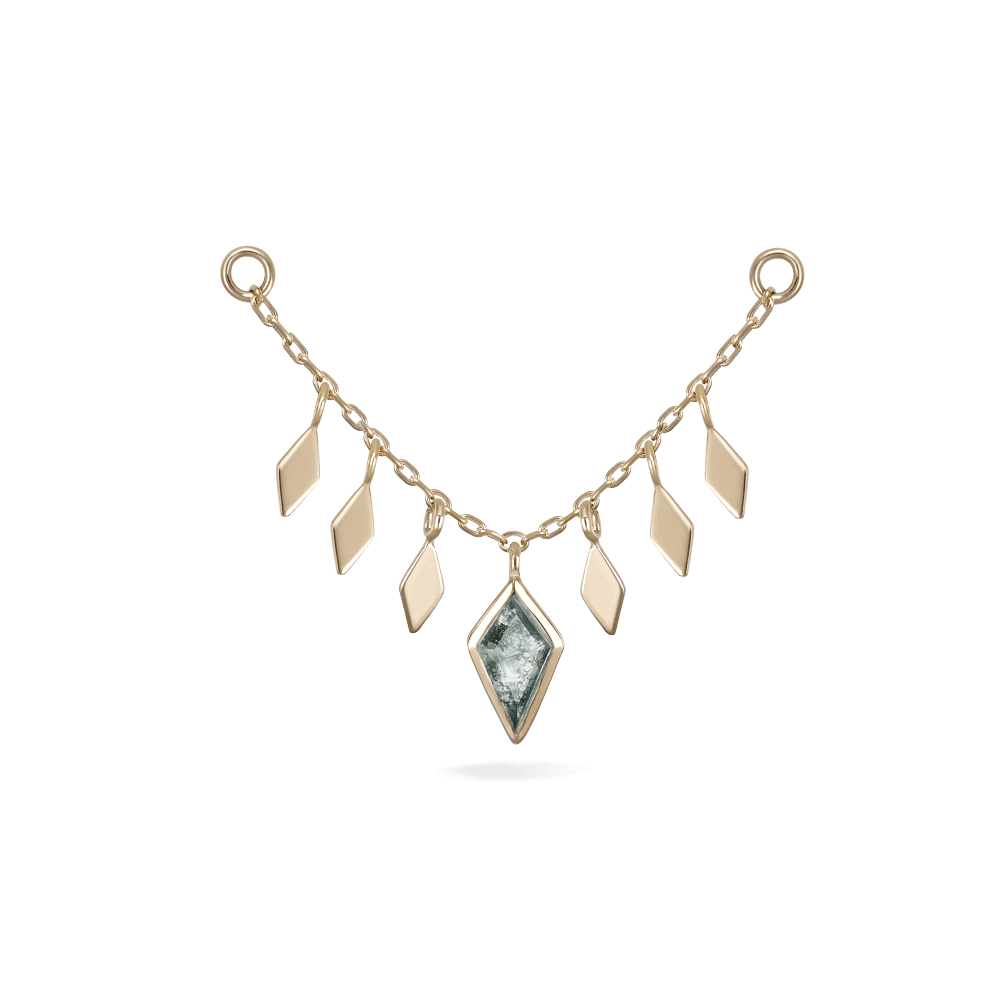 BEATTI Chain Attachments Gold / 32mm Patra Chain Attachment with Moss Agate 32mm BTFG054 MOSAG Patra Chain Attachment with Moss Agate 32mm