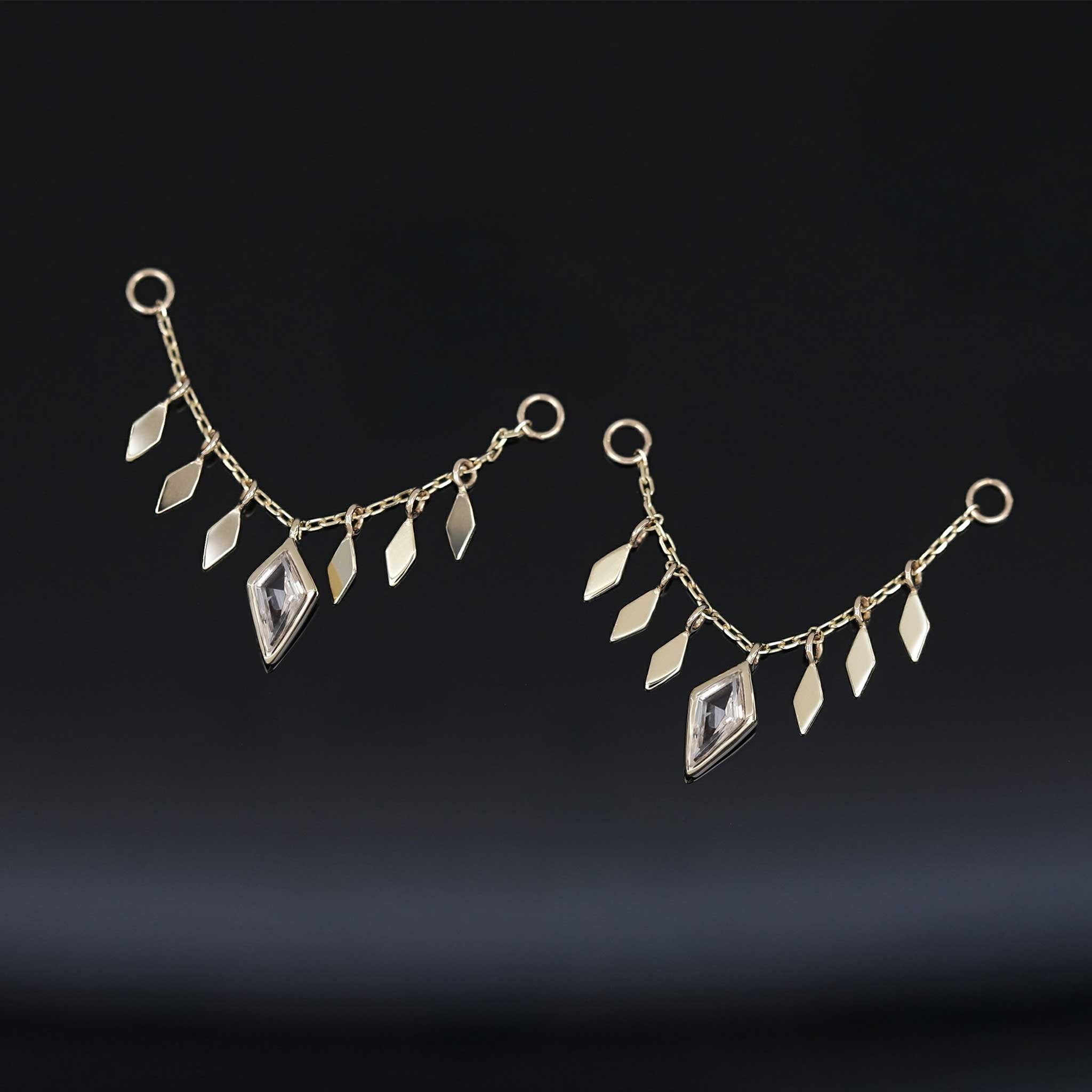 BEATTI Chain Attachments Gold / 32mm Patra Chain Attachment with White Topaz 32mm BTFG054 TW Patra Chain Attachment with White Topaz 32mm