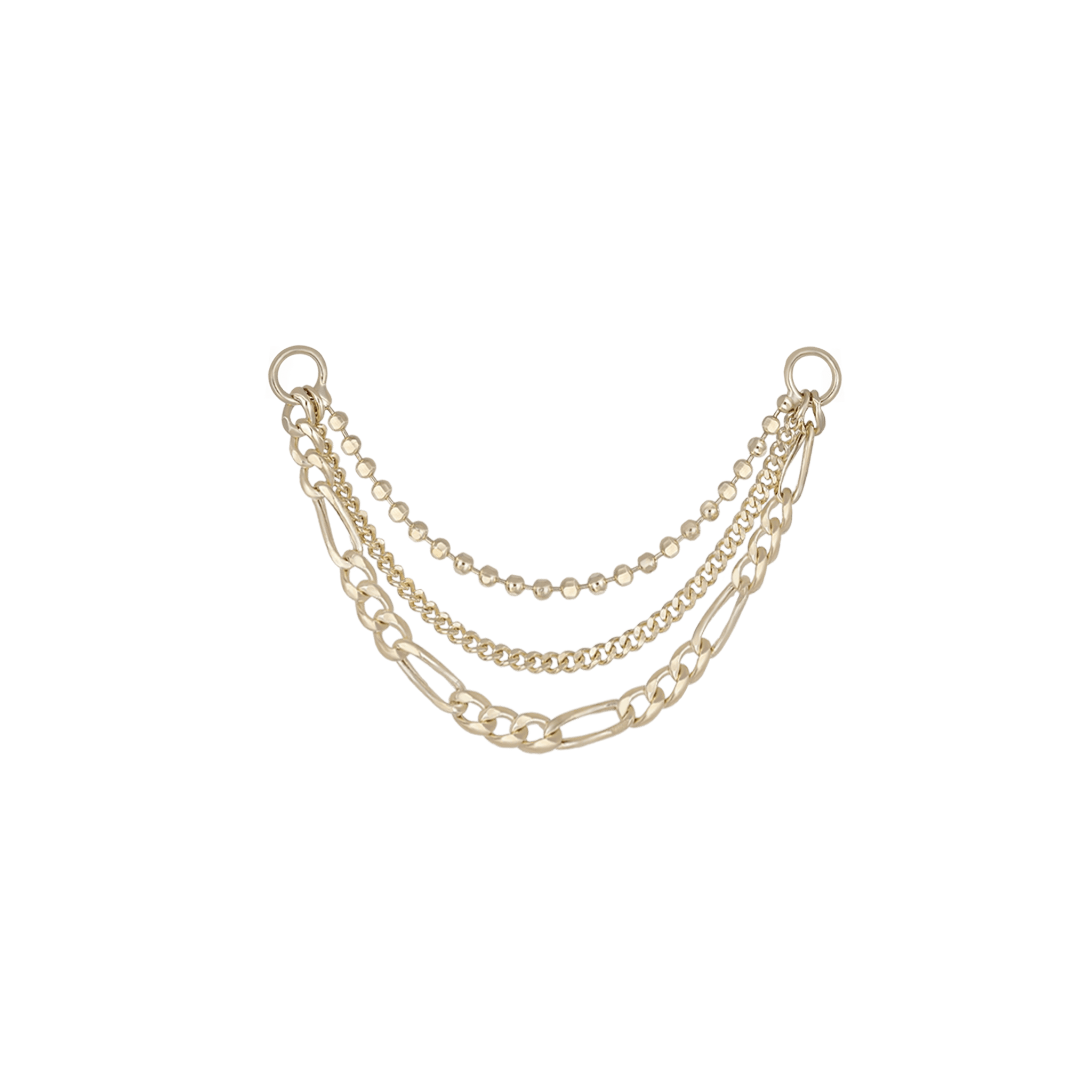 BEATTI Chain Attachments Gold Quinn • Triple Mixed Chain Attachment MJC024 Quinn • Triple Mixed Chain Attachment