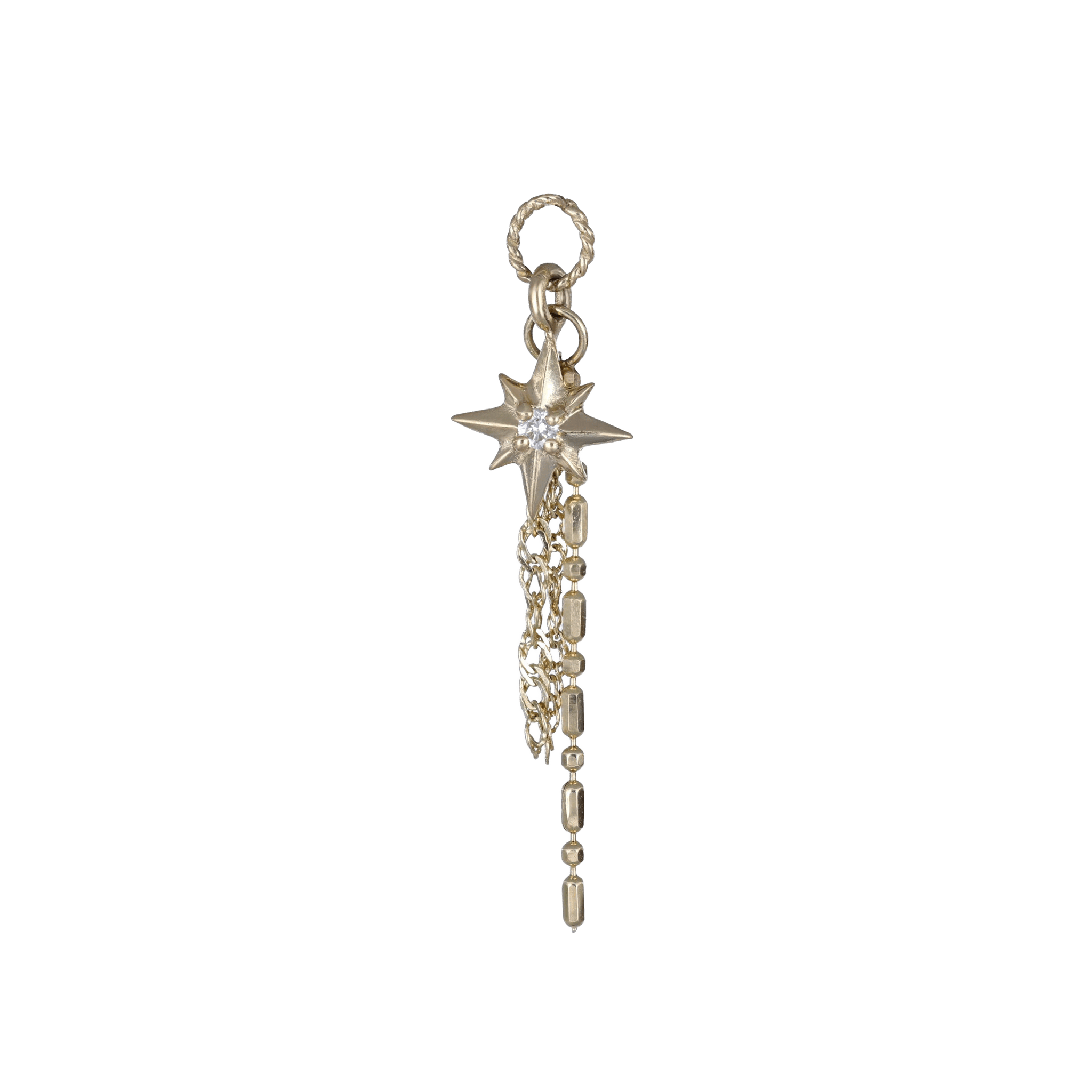BEATTI Hoops Gold / White Diamond Limited • Stella Diamond Starburst Charm BJ5551 YG Limited • Stella Diamond Starburst Charm