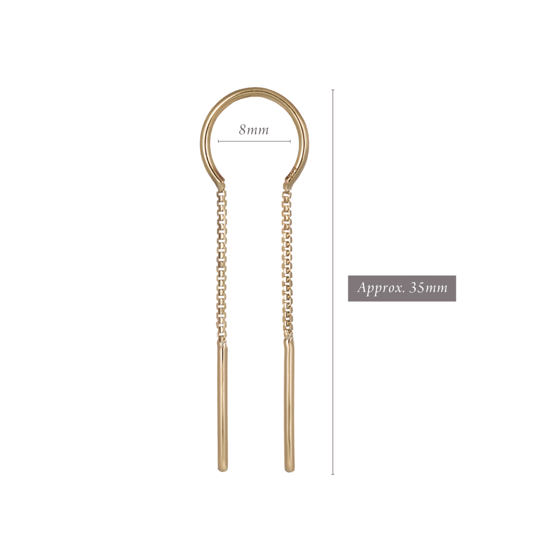 14k solid gold Chain Threader with Beatti's BrillCut box chain. Sleek, elegant, and versatile, offering brilliant shine and comfort for any style and jewelry collection