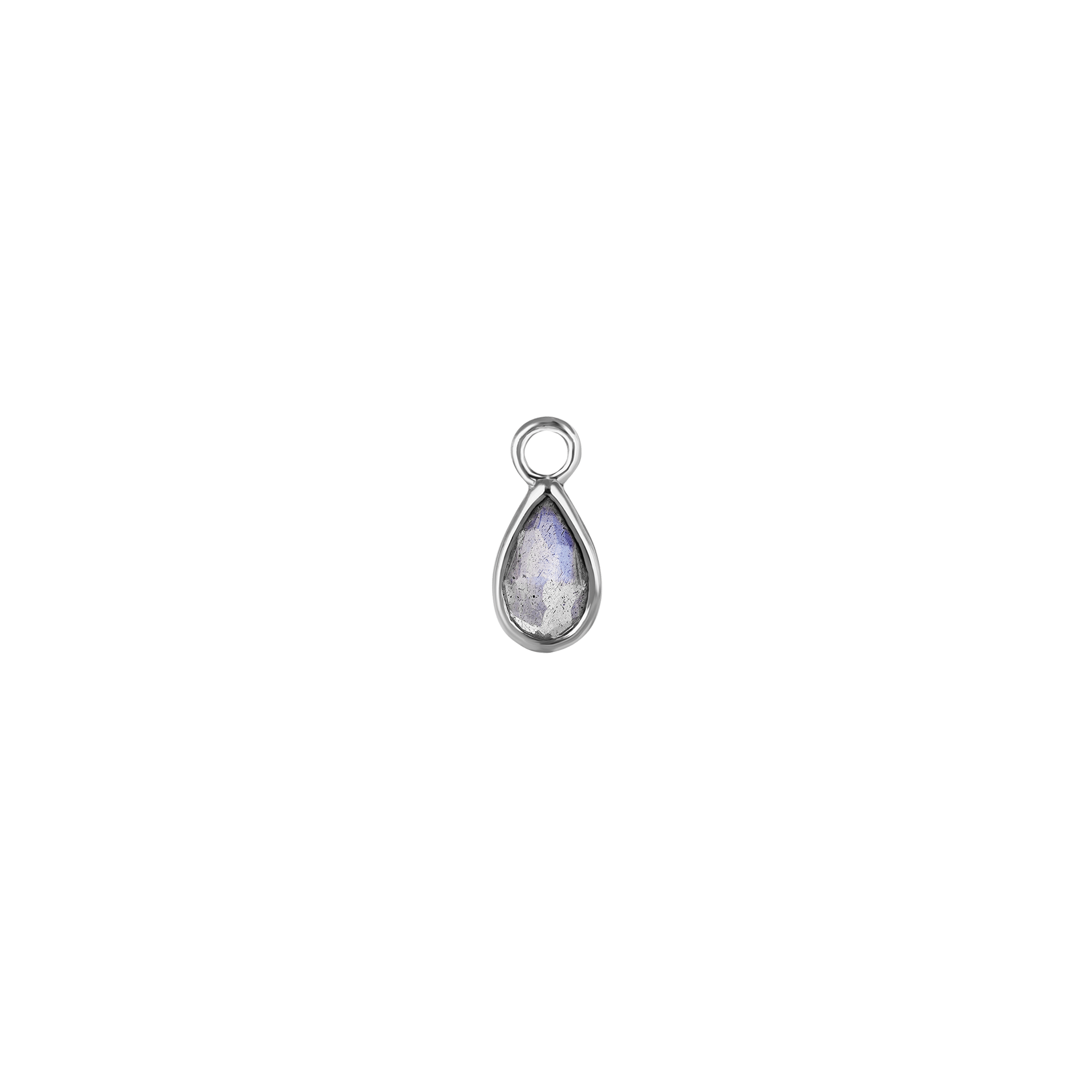 Solara • Briolette Teardrop Gemstone Hoop Charm