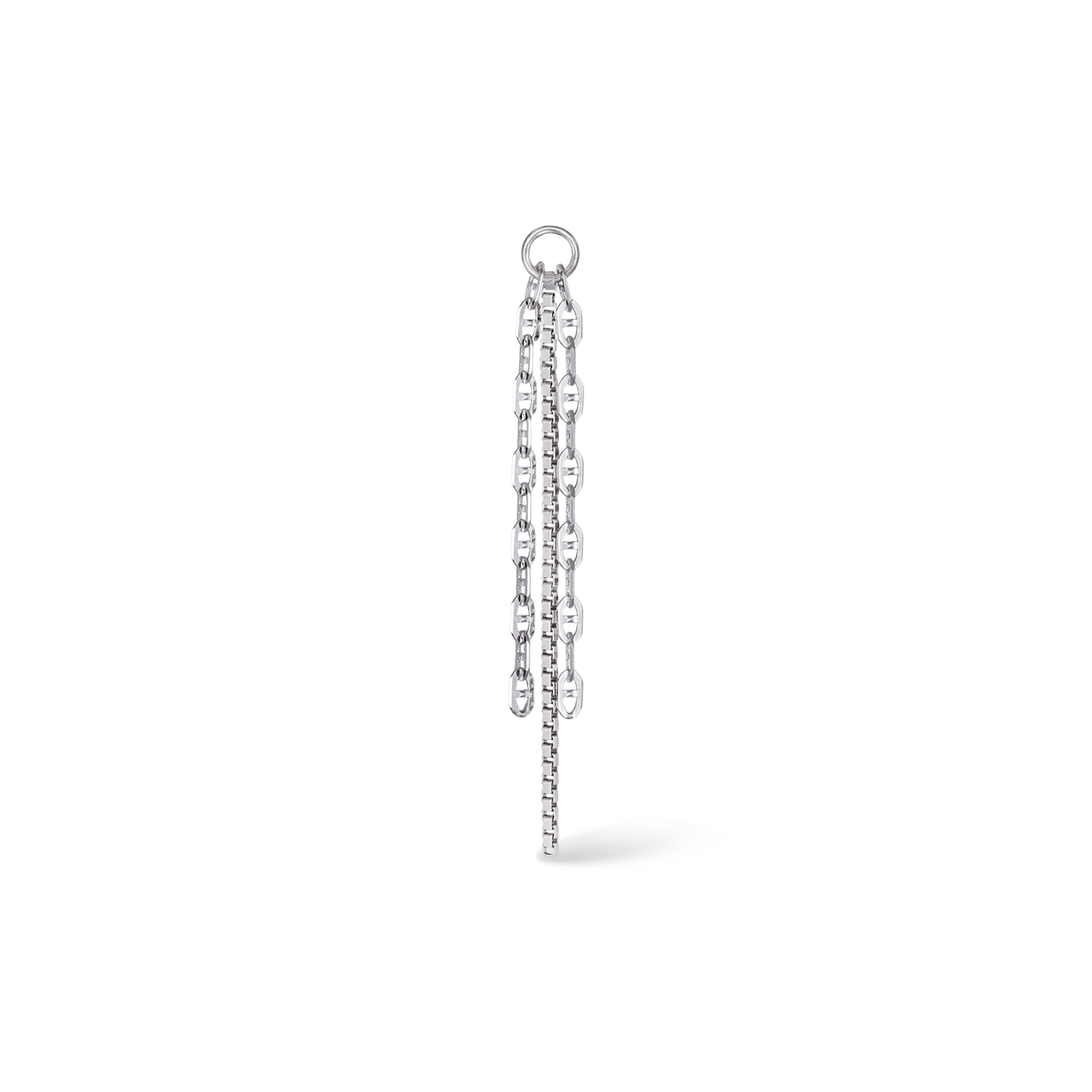 BEATTI Charms White Gold SJ011 • White Gold Mixed Chain Charm SJ011 WG SJ011 • White Gold Mixed Chain Charm