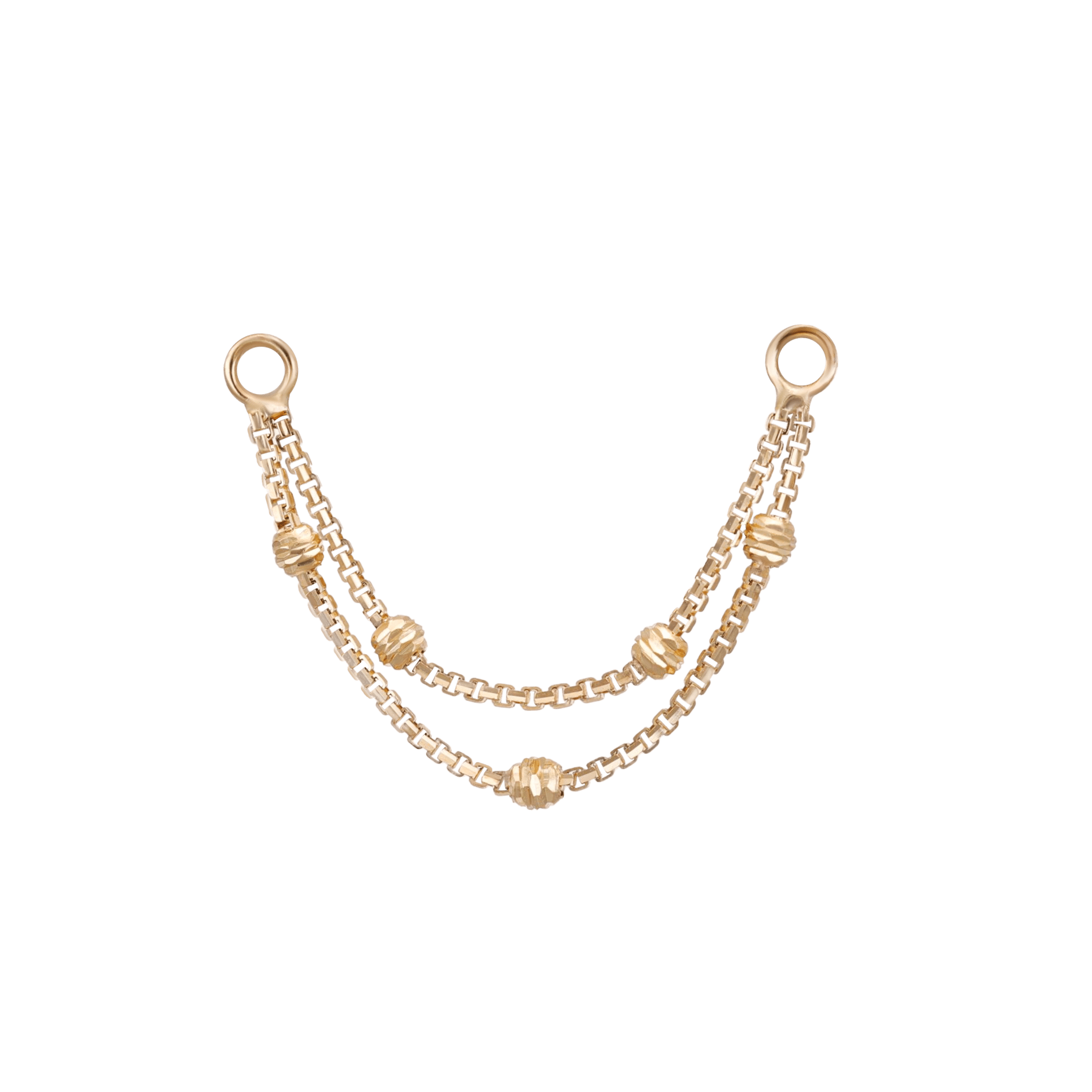 BEATTI Chain Attachments Gold Brillcut Ball-Beaded Double Chain Attachment MJC017 Brillcut Ball-Beaded Double Chain Attachment by BEATTI