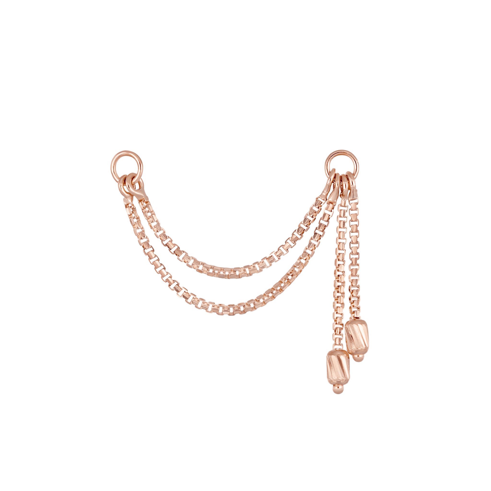 BEATTI Chain Attachments Rose Gold / 20mm Brillcut Golden Barrel Cascade Chain MJC014 20MM RG Brillcut Golden Barrel Cascade Chain by BEATTI