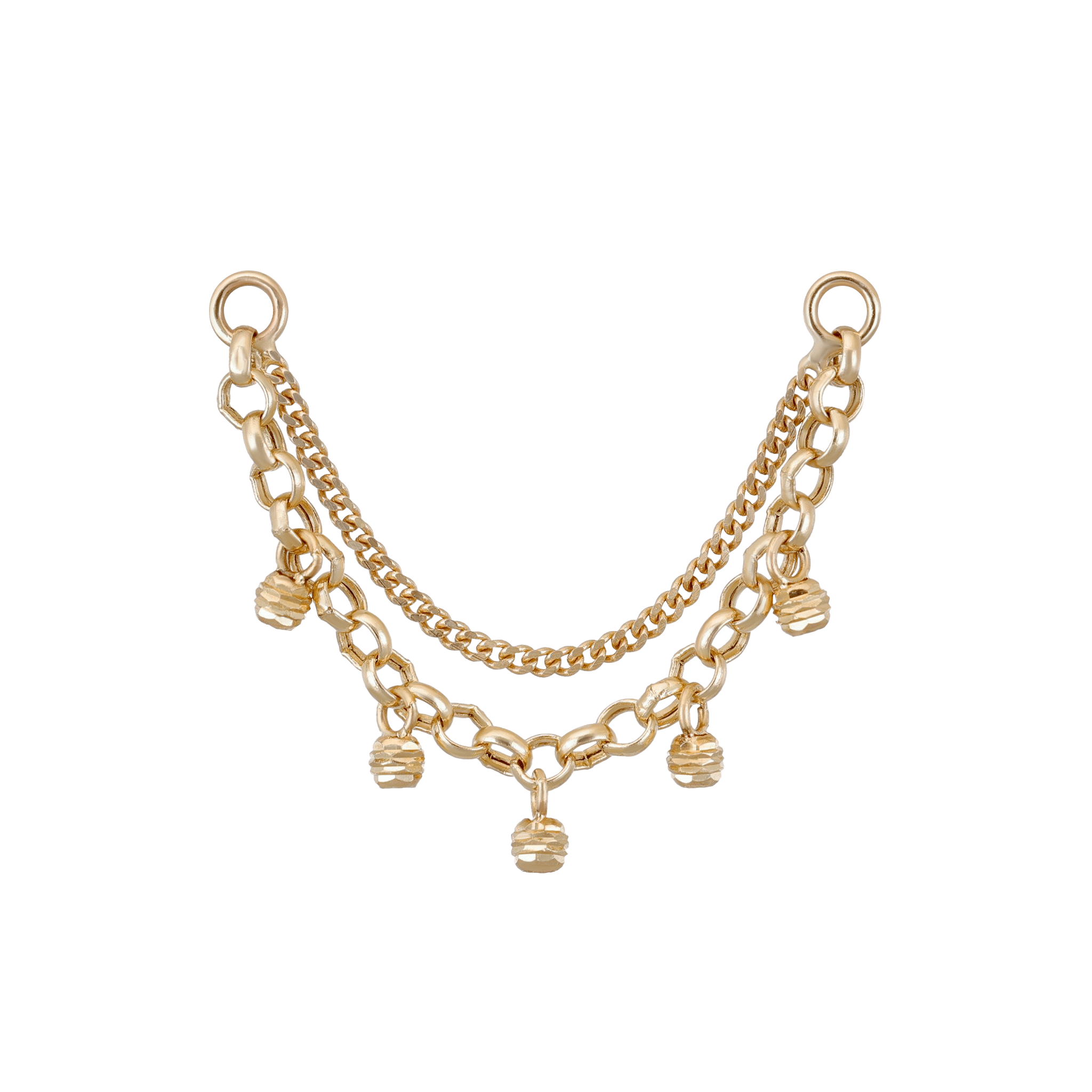 BEATTI Chain Attachments Gold Dido Bead Charm Double Chain Attachment MJC015 YG Dido Bead Charm Double Chain Attachment by BEATTI