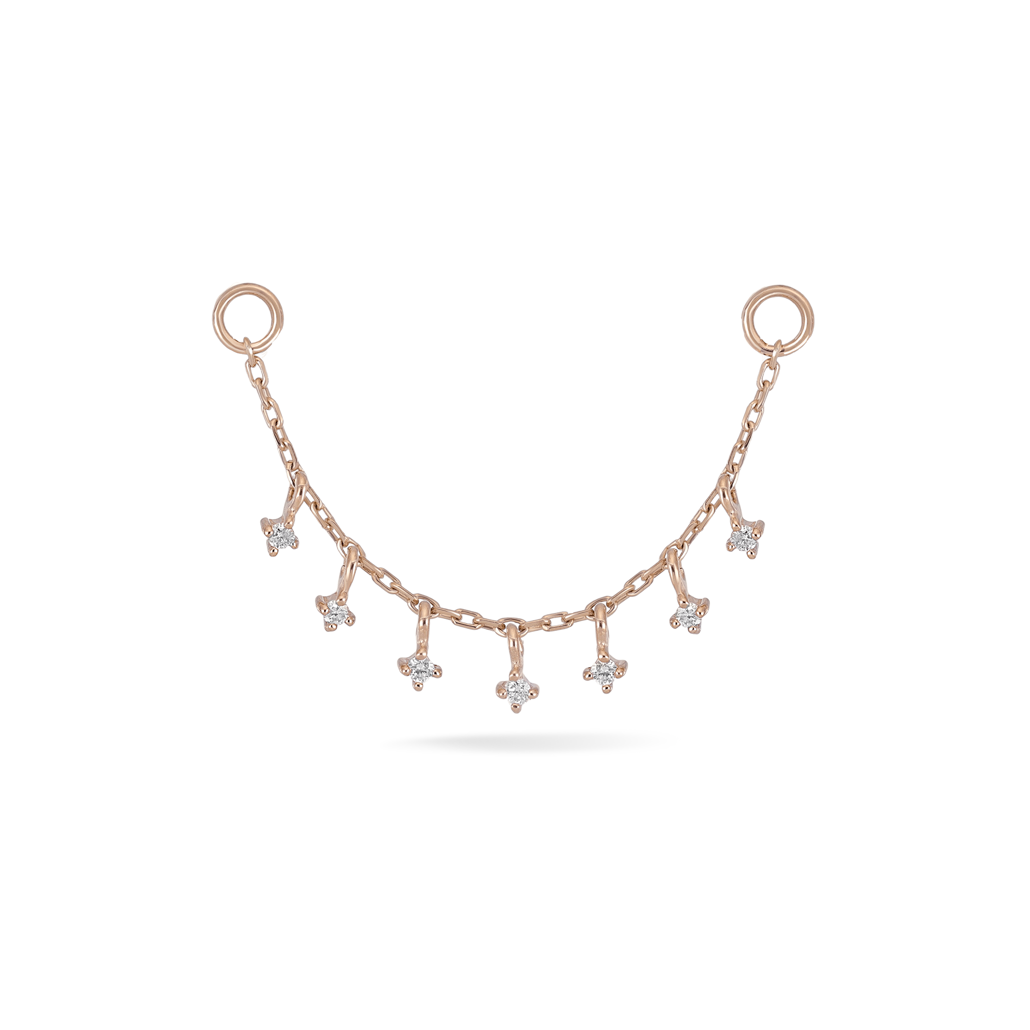 BEATTI Chain Attachments Rose Gold Ember Tiny Diamond Charm Chain 32mm BTFG051_WD RG Ember Tiny Diamond Charm Chain 32mm