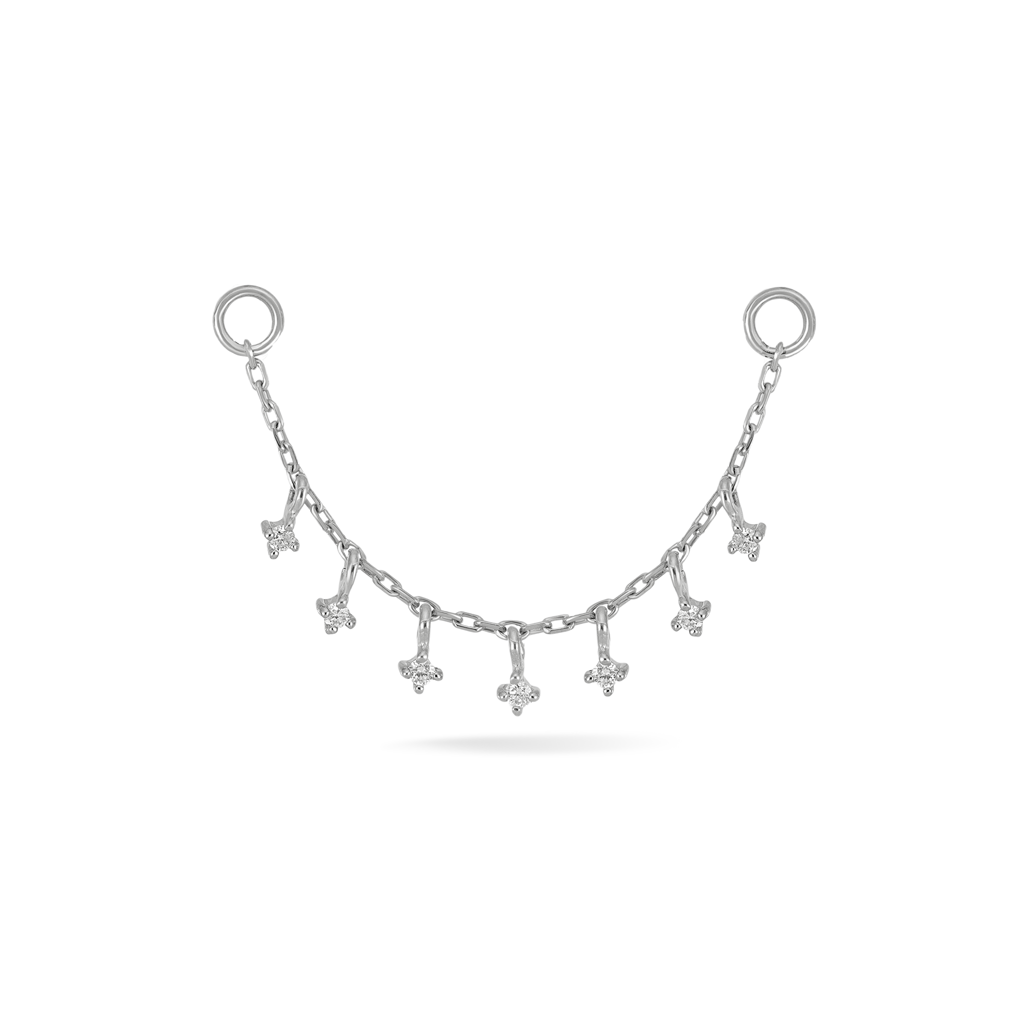 BEATTI Chain Attachments White Gold Ember Tiny Diamond Charm Chain 32mm BTFG051_WD WG Ember Tiny Diamond Charm Chain 32mm