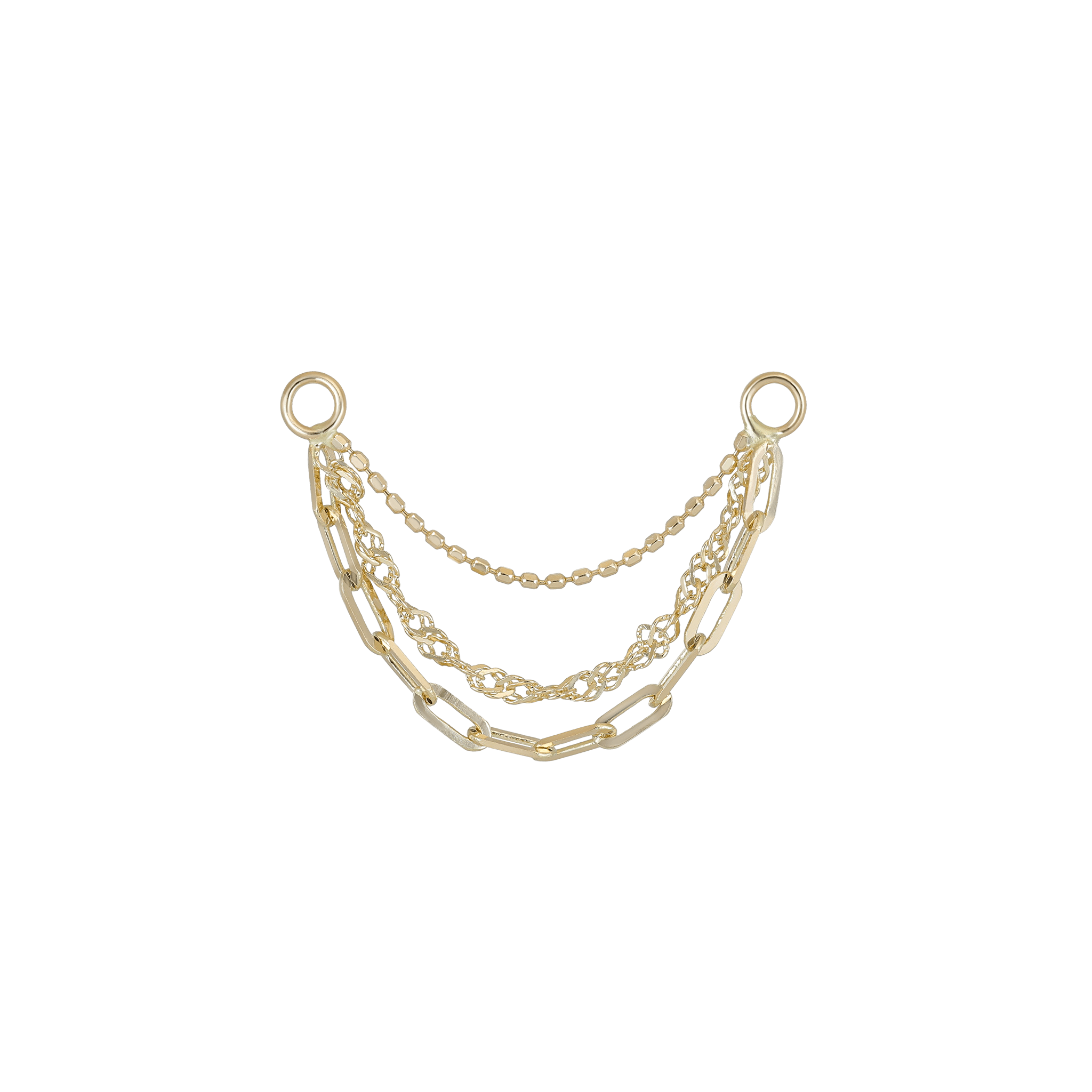 BEATTI Chain Attachments Gold Opera • 14K Gold Triple Mixed Chain Attachment OR200 Opera • 14K Gold Triple Mixed Chain Attachment