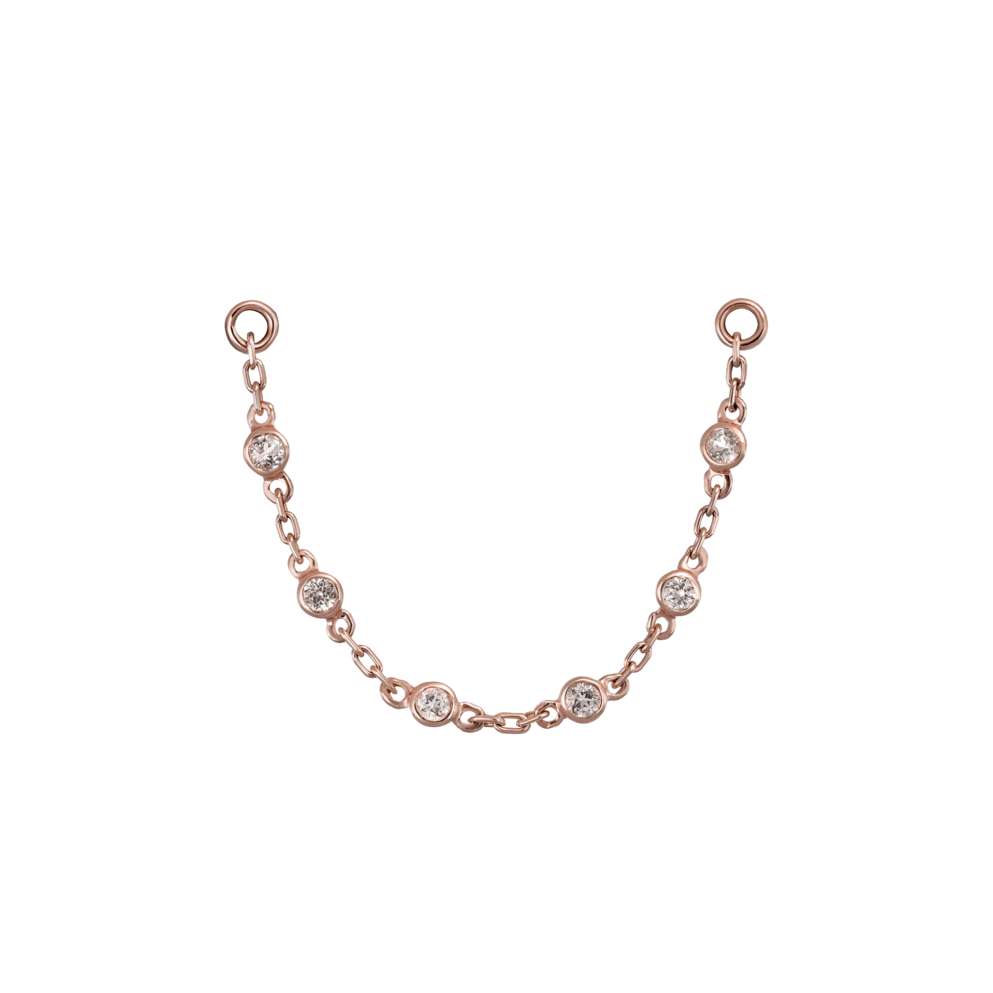 Tiny Bezel Gemstone Link Chain