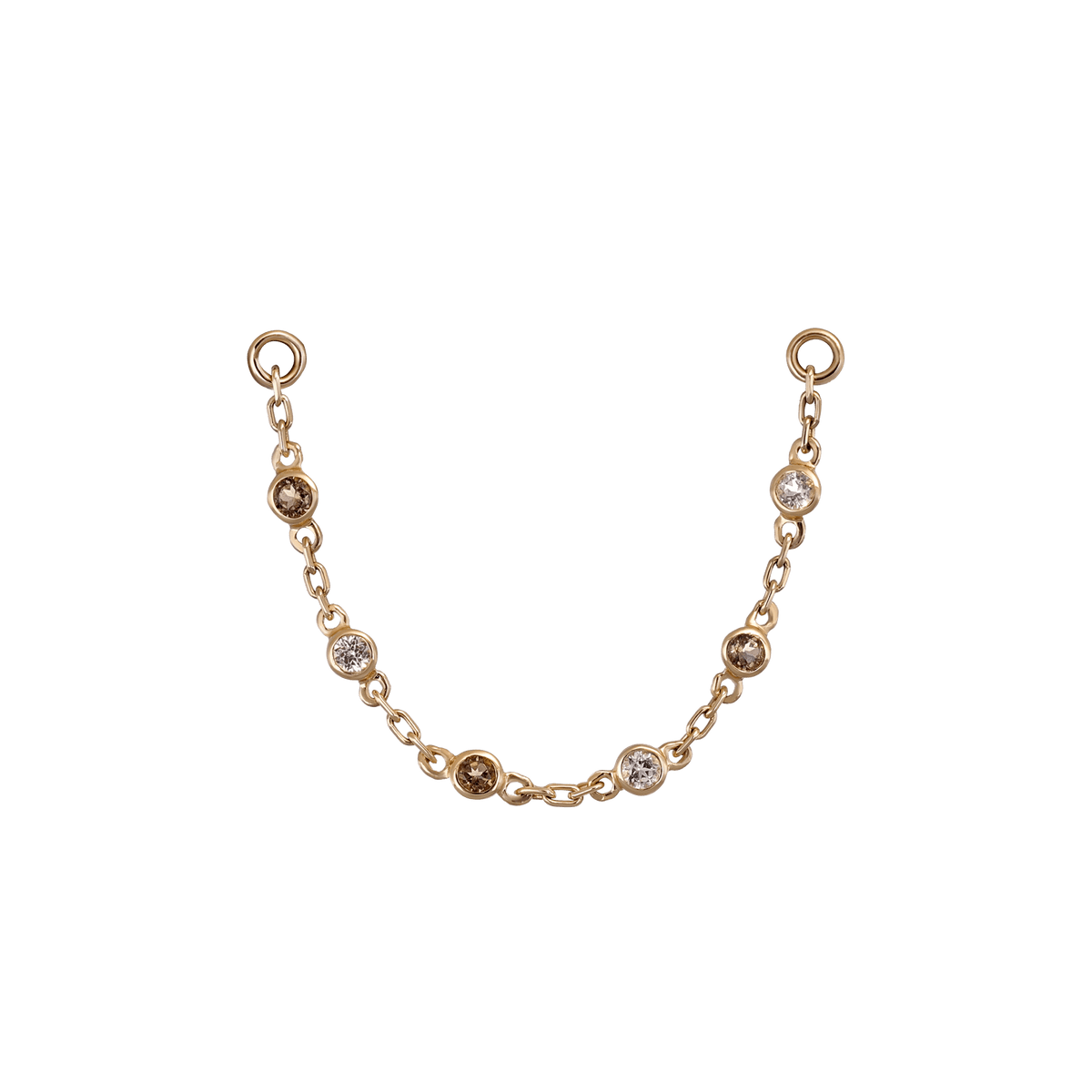 Tiny Bezel Gemstone Link Chain