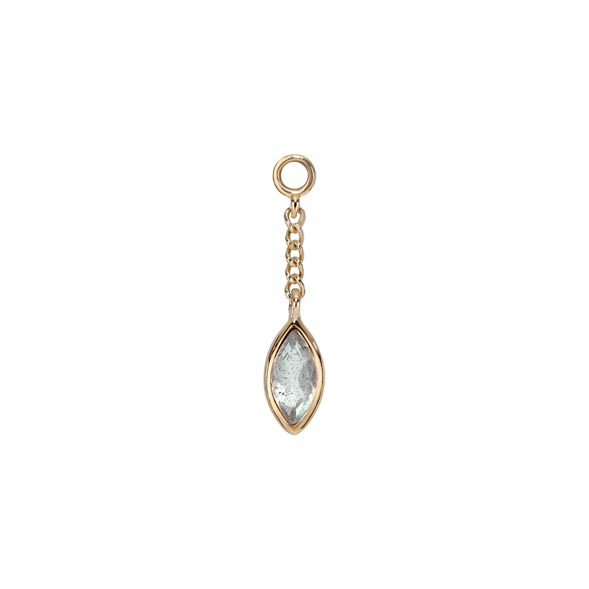 BEATTI Charms Gold / Labradorite Aris • Marquise Gemstone Chain Charm BTFG008 Aris • Marquise Gemstone Chain Charm