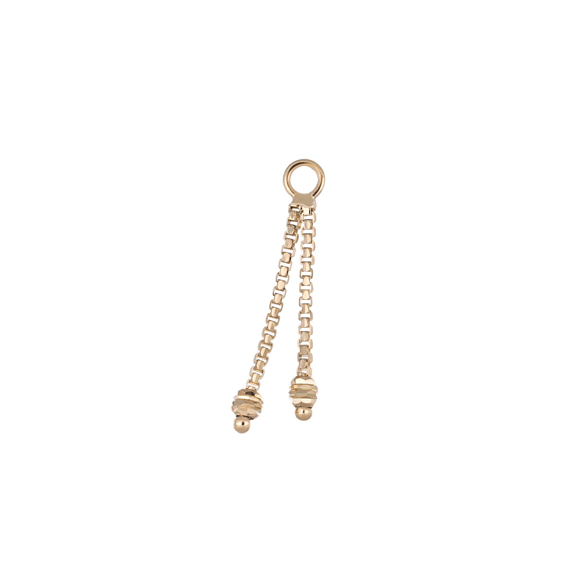 BEATTI Charms Gold Luxor • 14K Gold Duo BrillCut Bead Chain Charm MJC020 Luxor • 14K Gold Duo BrillCut Bead Chain Charm