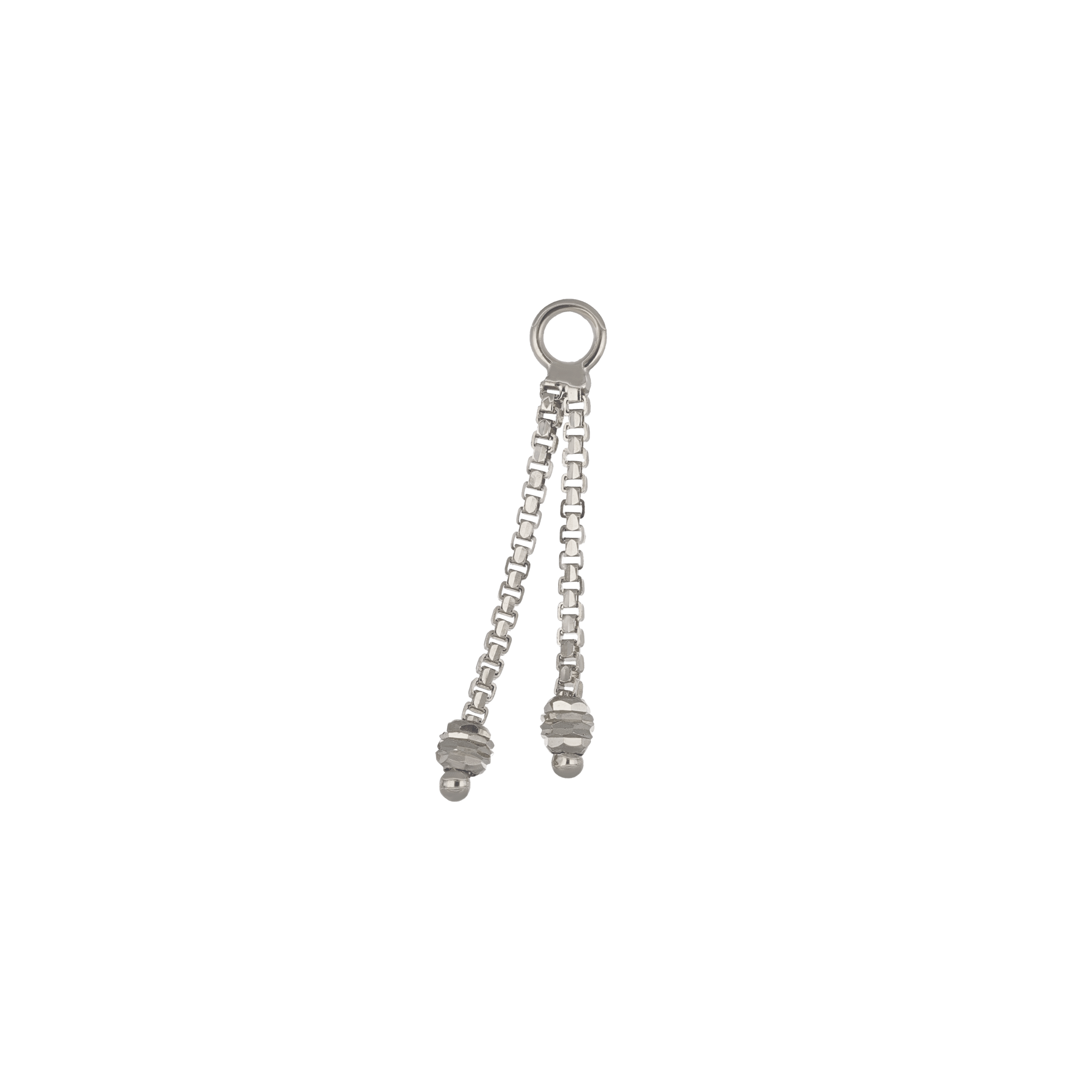 BEATTI Charms White Gold Luxor • 14K Gold Duo BrillCut Bead Chain Charm MJC020 Luxor • 14K Gold Duo BrillCut Bead Chain Charm