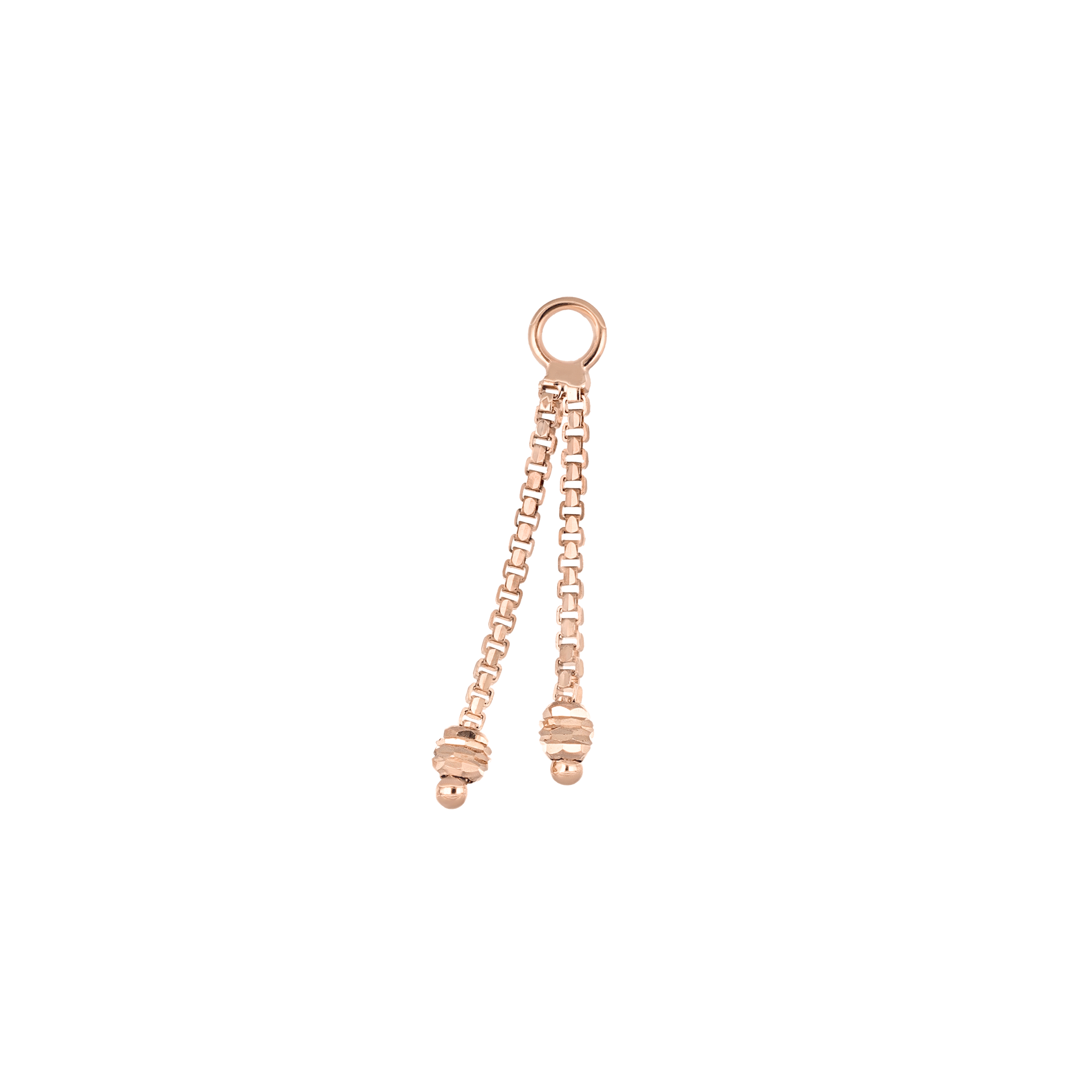 BEATTI Charms Rose Gold Luxor • 14K Gold Duo BrillCut Bead Chain Charm MJC020 Luxor • 14K Gold Duo BrillCut Bead Chain Charm