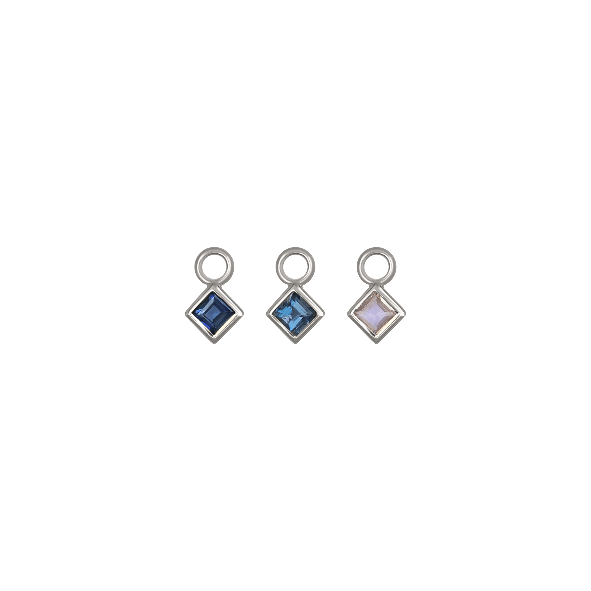 BEATTI Charms Neo · White Gold Princess Cut Gemstone Hoop Charm Neo · White Gold Princess Cut Gemstone Hoop Charm