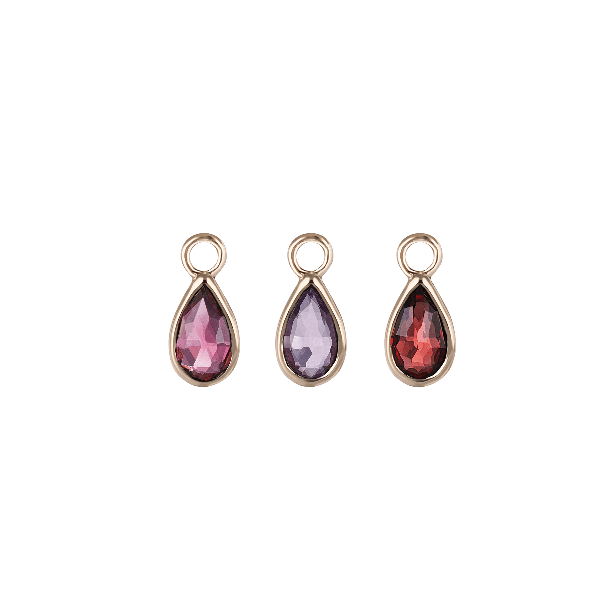 BEATTI Charms Solara • Briolette Teardrop Gemstone Hoop Charm Solara • Briolette Teardrop Gemstone Hoop Charm