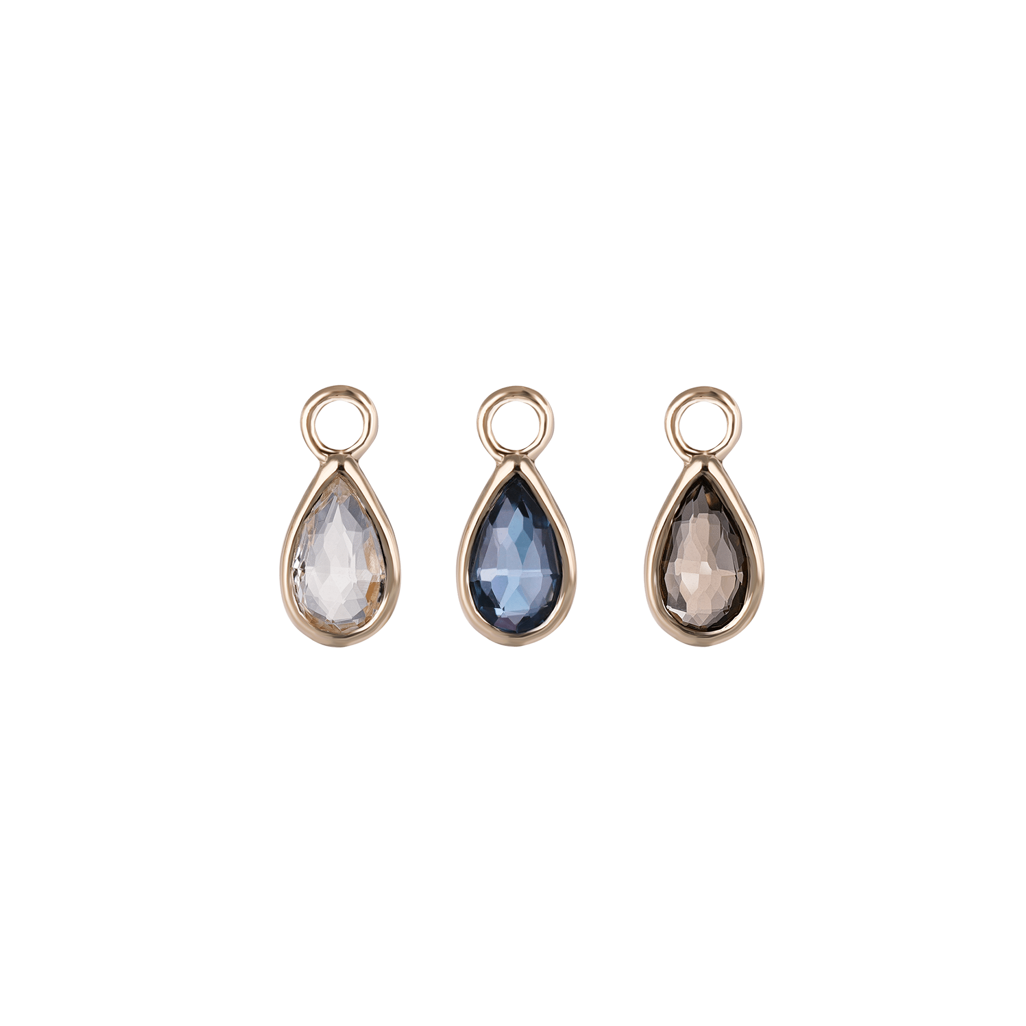 BEATTI Charms Solara • Briolette Teardrop Gemstone Hoop Charm Solara • Briolette Teardrop Gemstone Hoop Charm