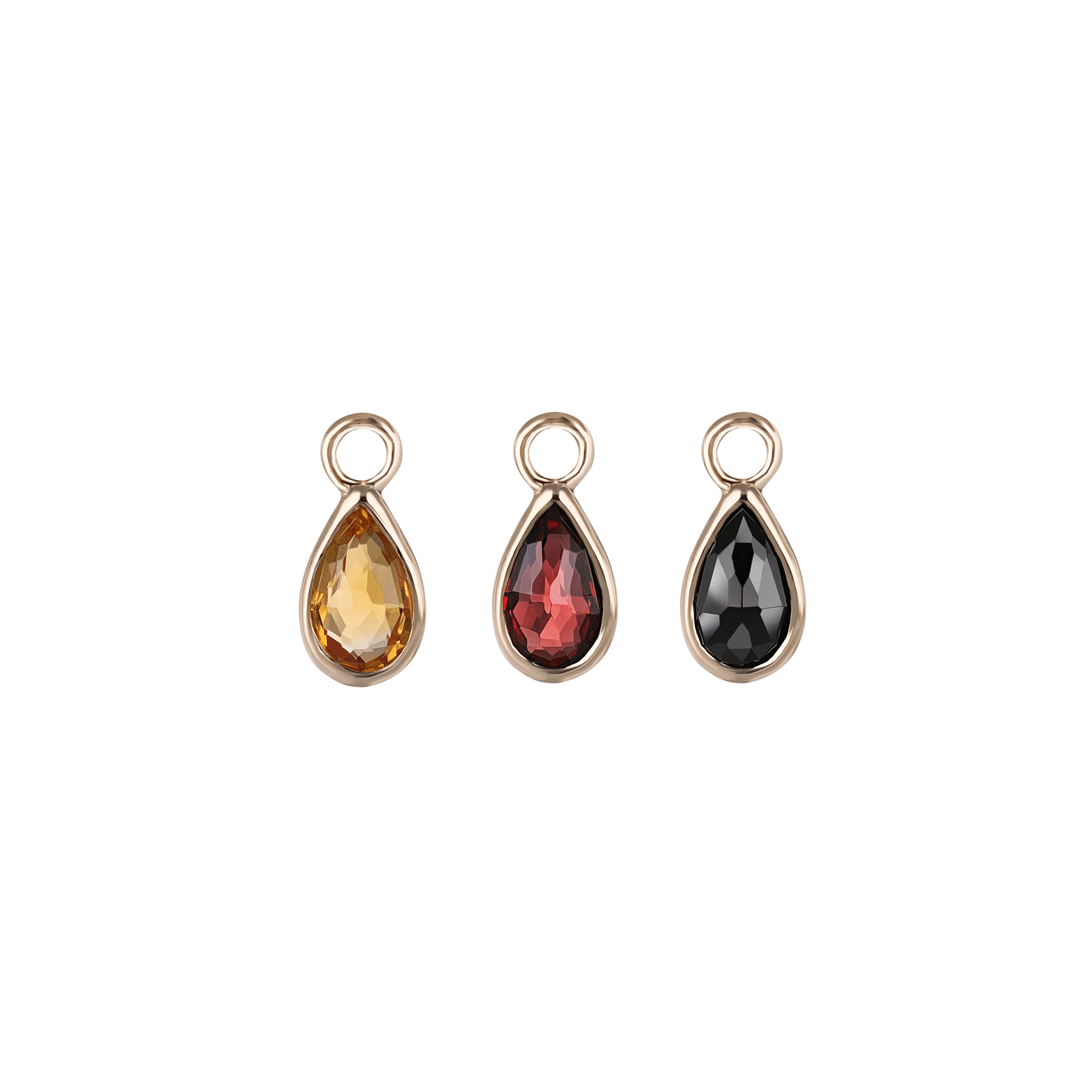 BEATTI Charms Solara• Briolette Teardrop Gemstone Hoop Charm Solara• Briolette Teardrop Gemstone Hoop Charm