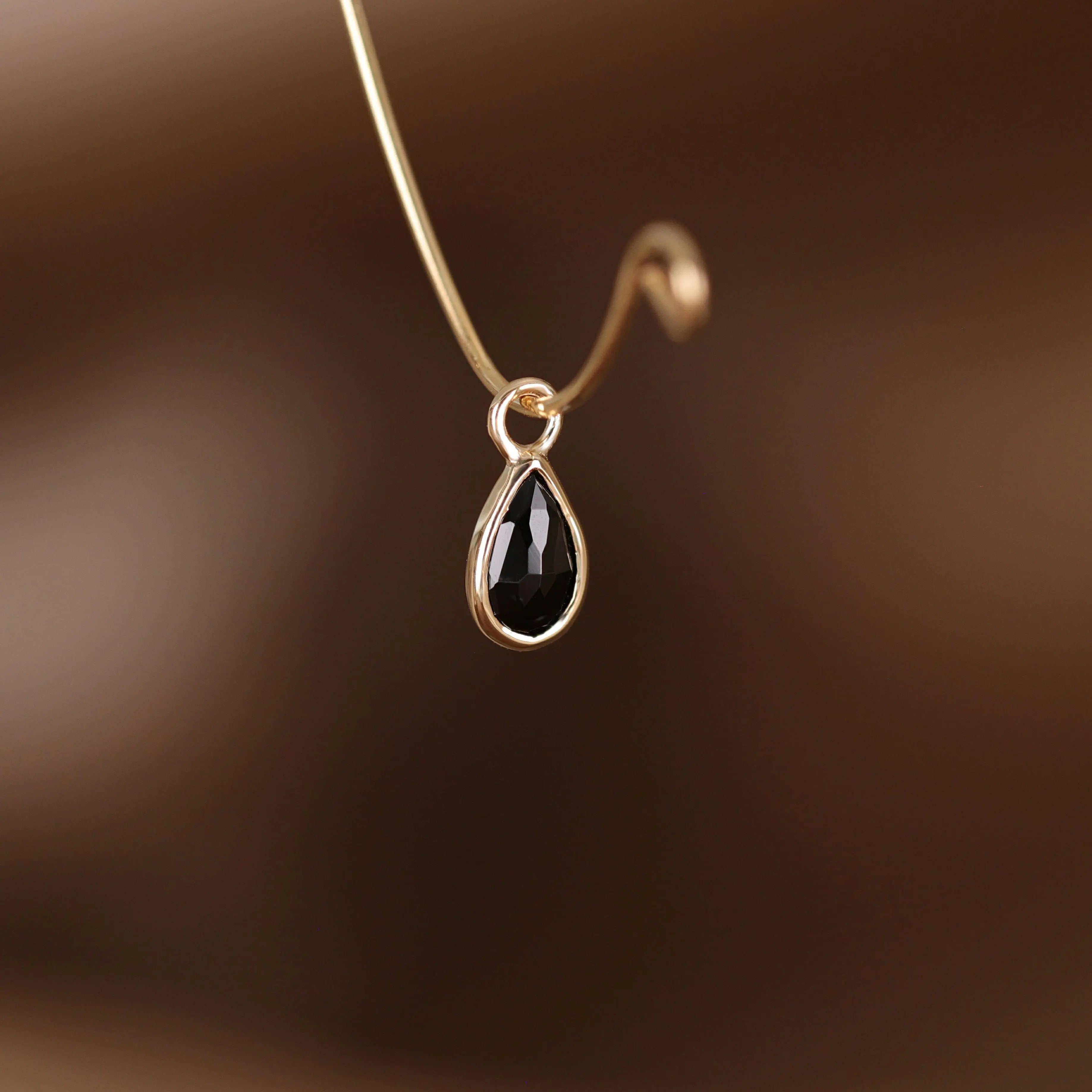 BEATTI Charms Solara • Briolette Teardrop Gemstone Hoop Charm Solara • Briolette Teardrop Gemstone Hoop Charm