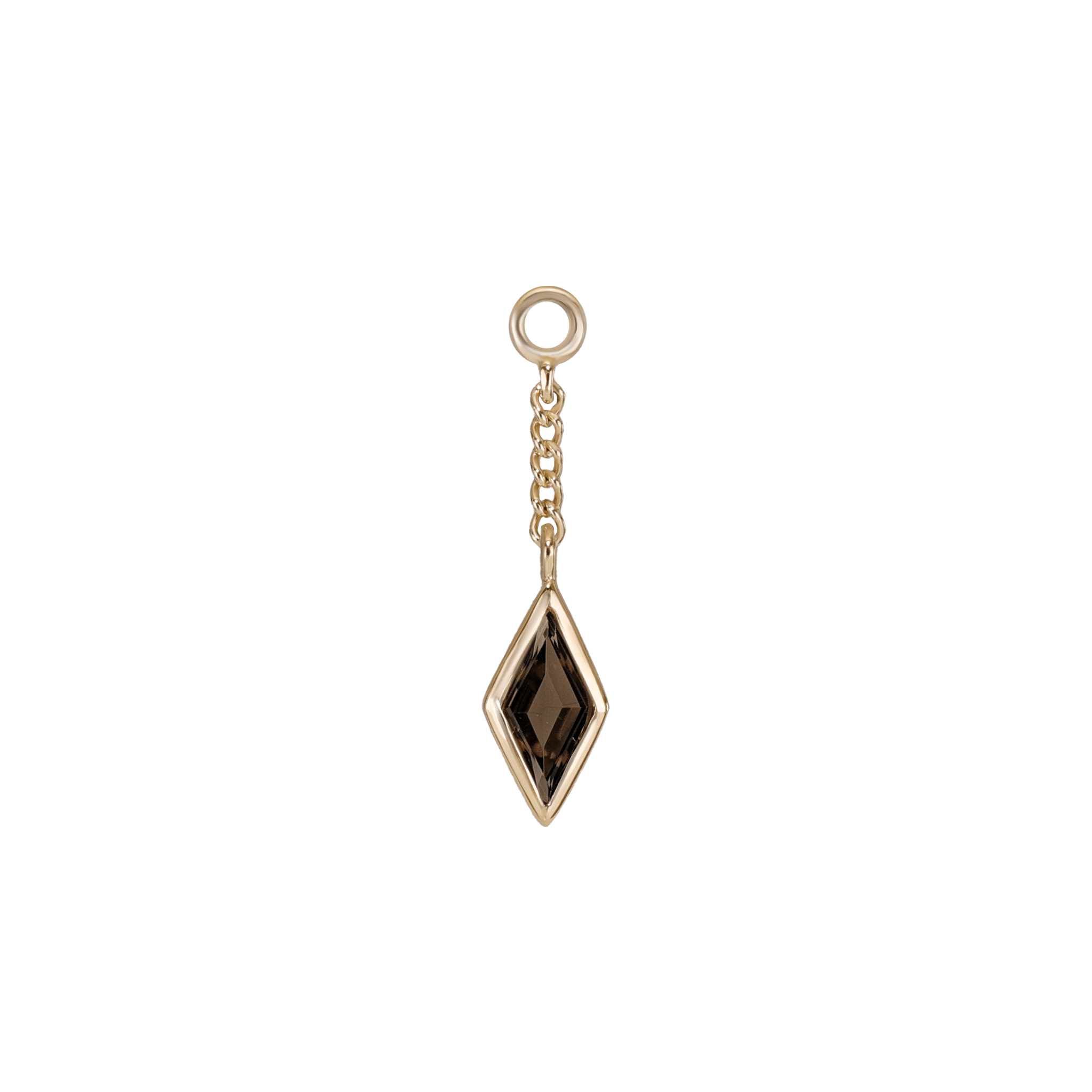 BEATTI Charms Gold / Smoky Quartz Xena • Rhombus Gemstone Chain Charm BTFG009 Xena • Rhombus Gemstone Chain Charm