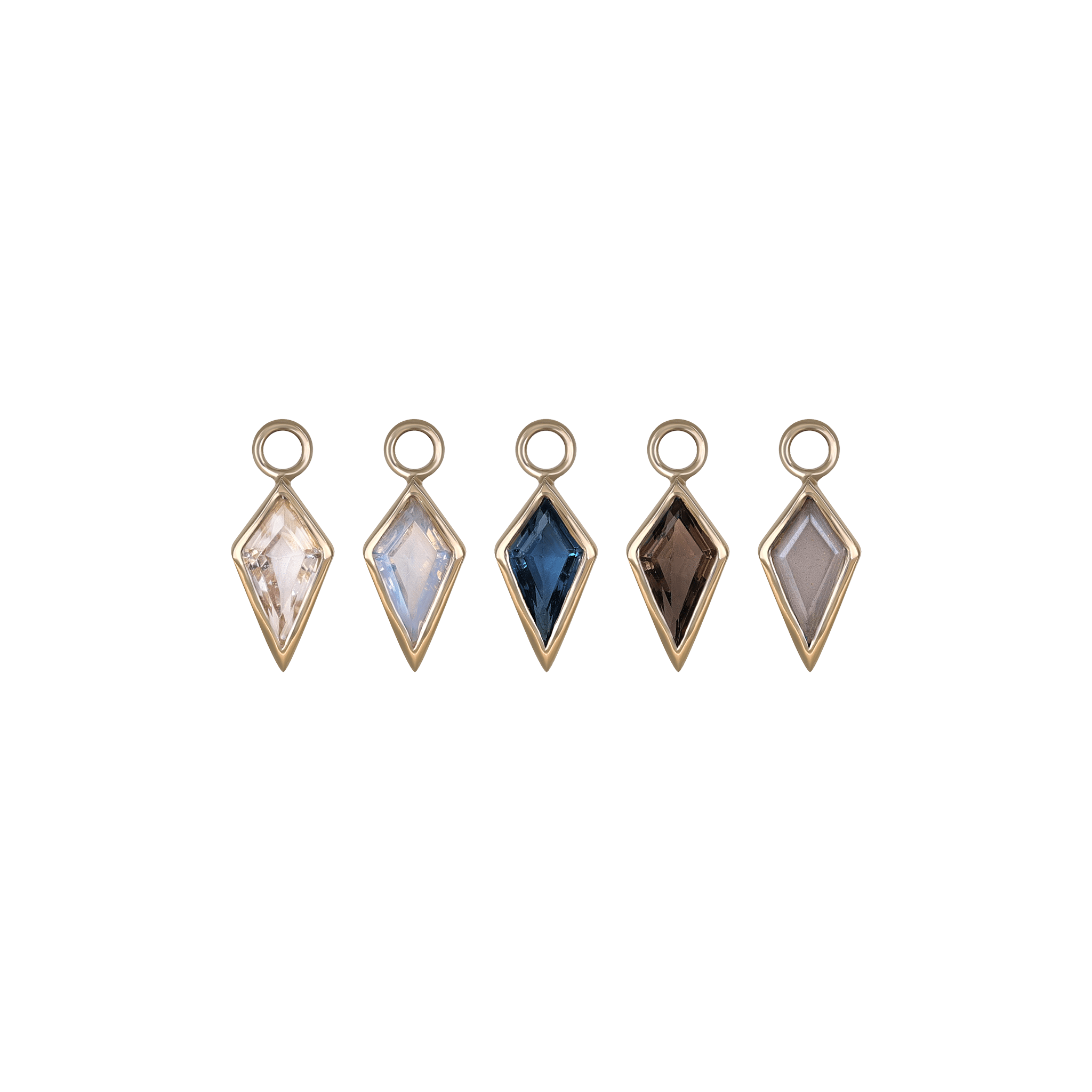 BEATTI Charms Zenith [Large] • 14K Gold Kite Gemstone Hoop Charm Zenith [Large] • 14K Gold Kite Gemstone Hoop Charm