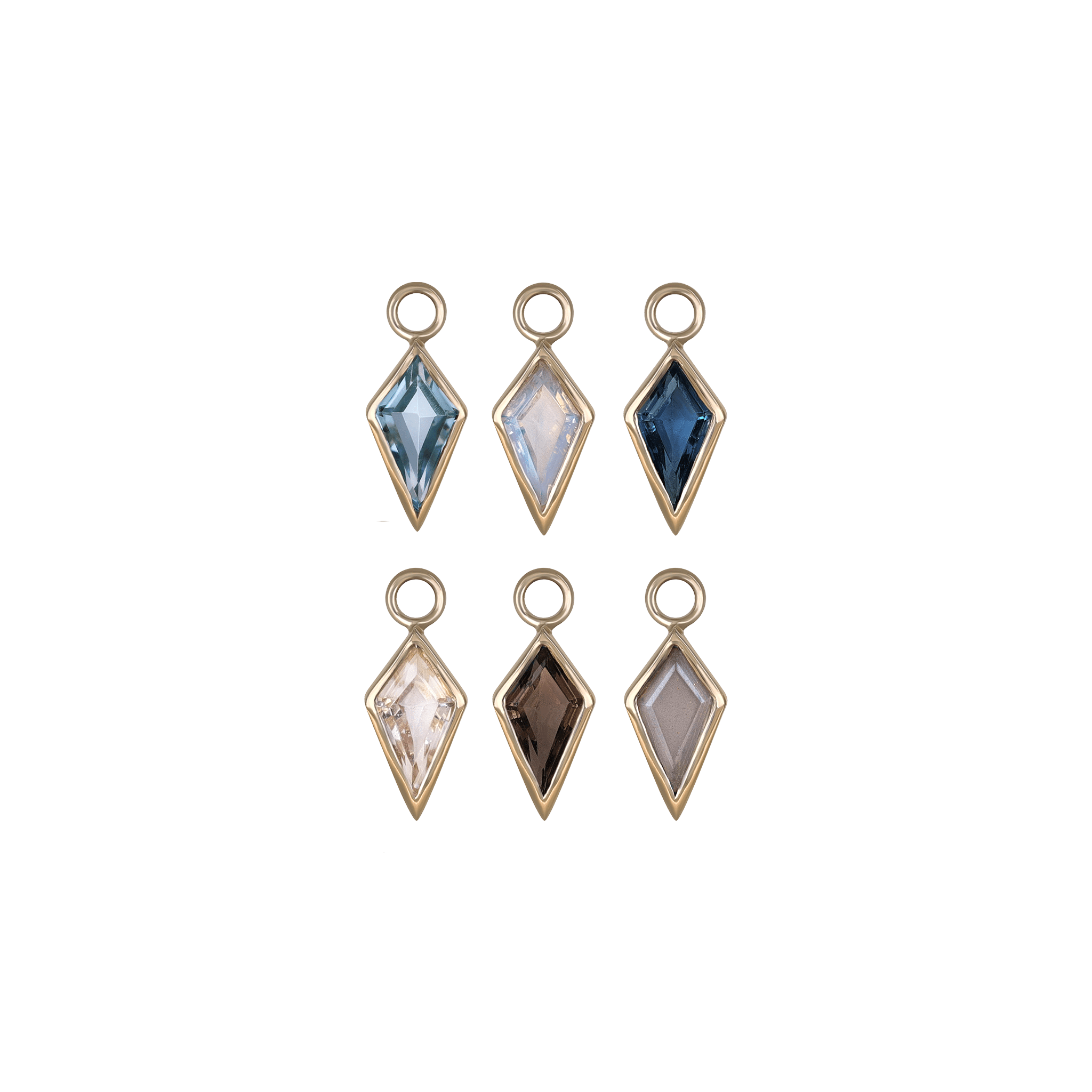 Zenith [Large] • 14K Gold Kite Gemstone Hoop Charm - BEATTI