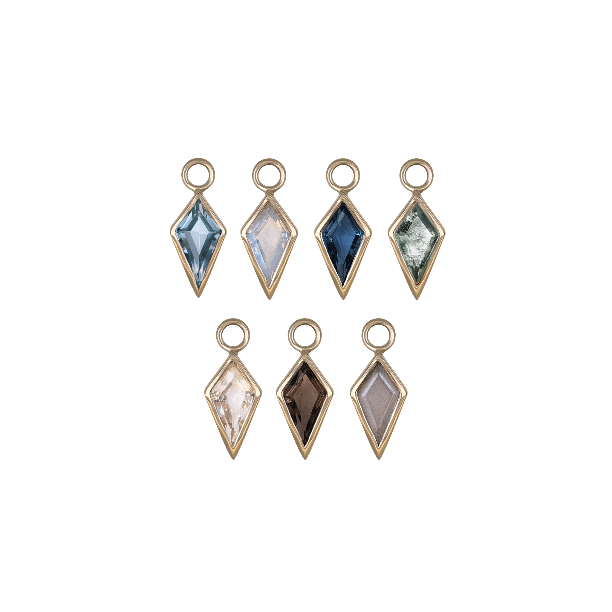 Zenith [Large] • 14K Gold Kite Gemstone Hoop Charm