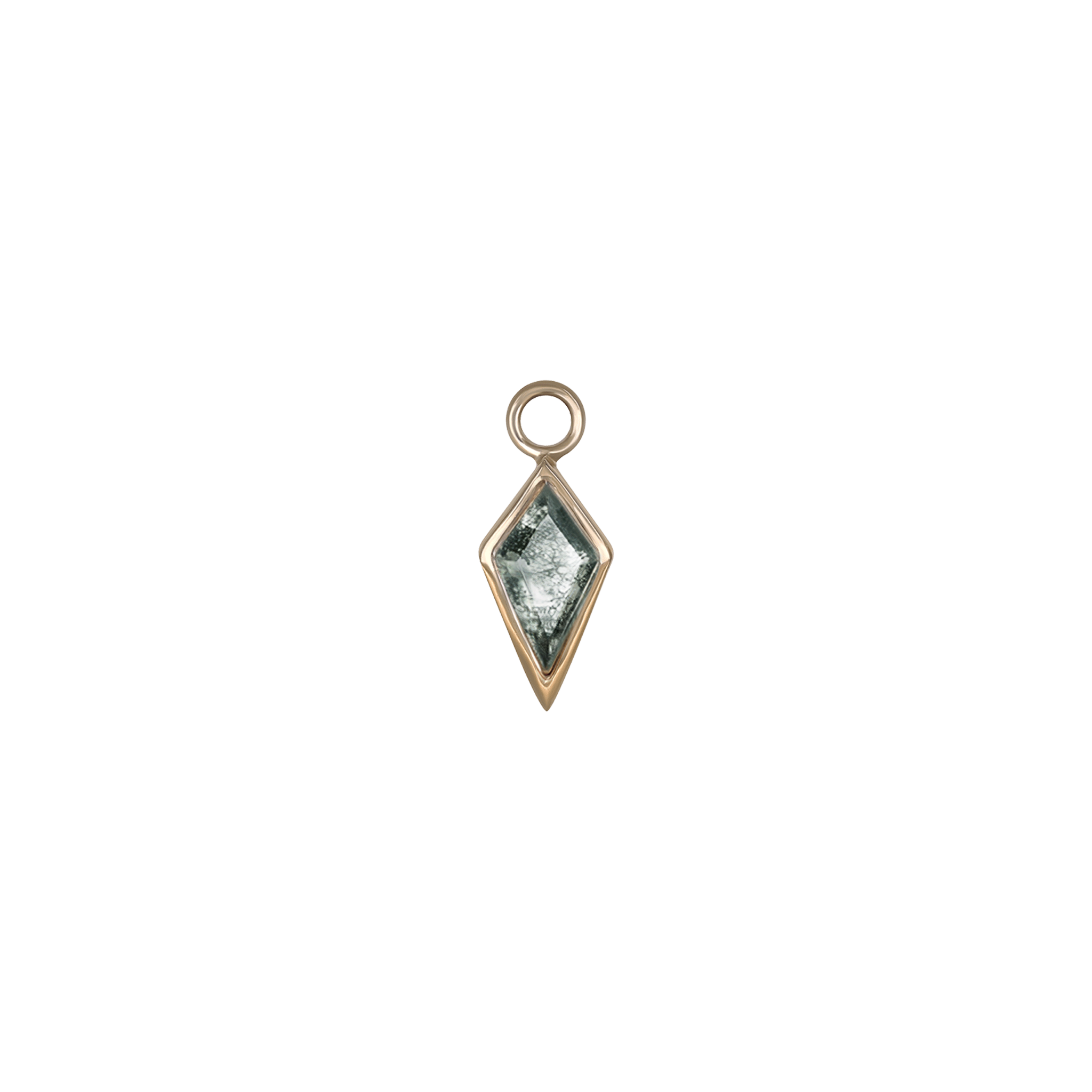 Zenith [Large] • 14K Gold Kite Gemstone Hoop Charm
