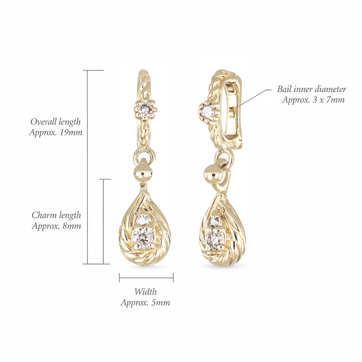 Diamond Sculpted Teardrop Pendant