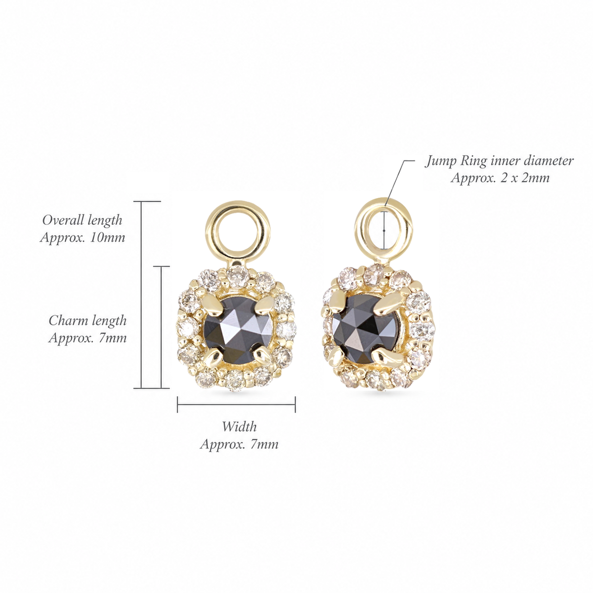 Rose Cut Diamond Halo Charm