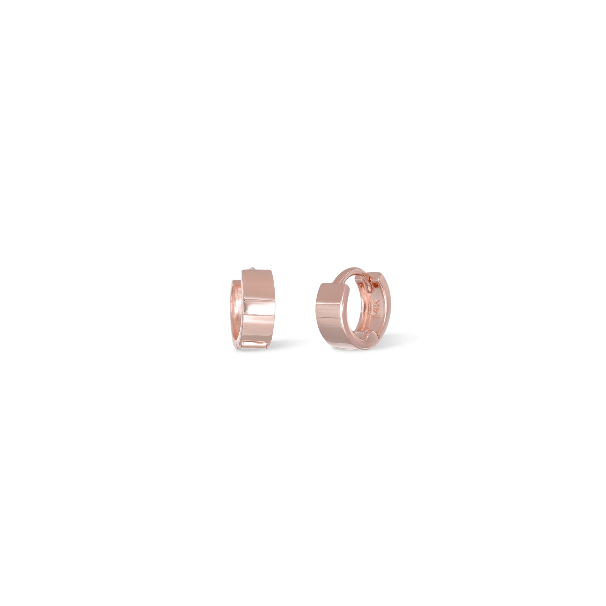 BEATTI Hoops Rose Gold / 6mm / Single 14K Gold Bold Flat Hoop Earring • 6mm / 8mm OT402815 6mm RG SINGLE 14K Gold Bold Flat Hoop Earring • 6mm / 8mm