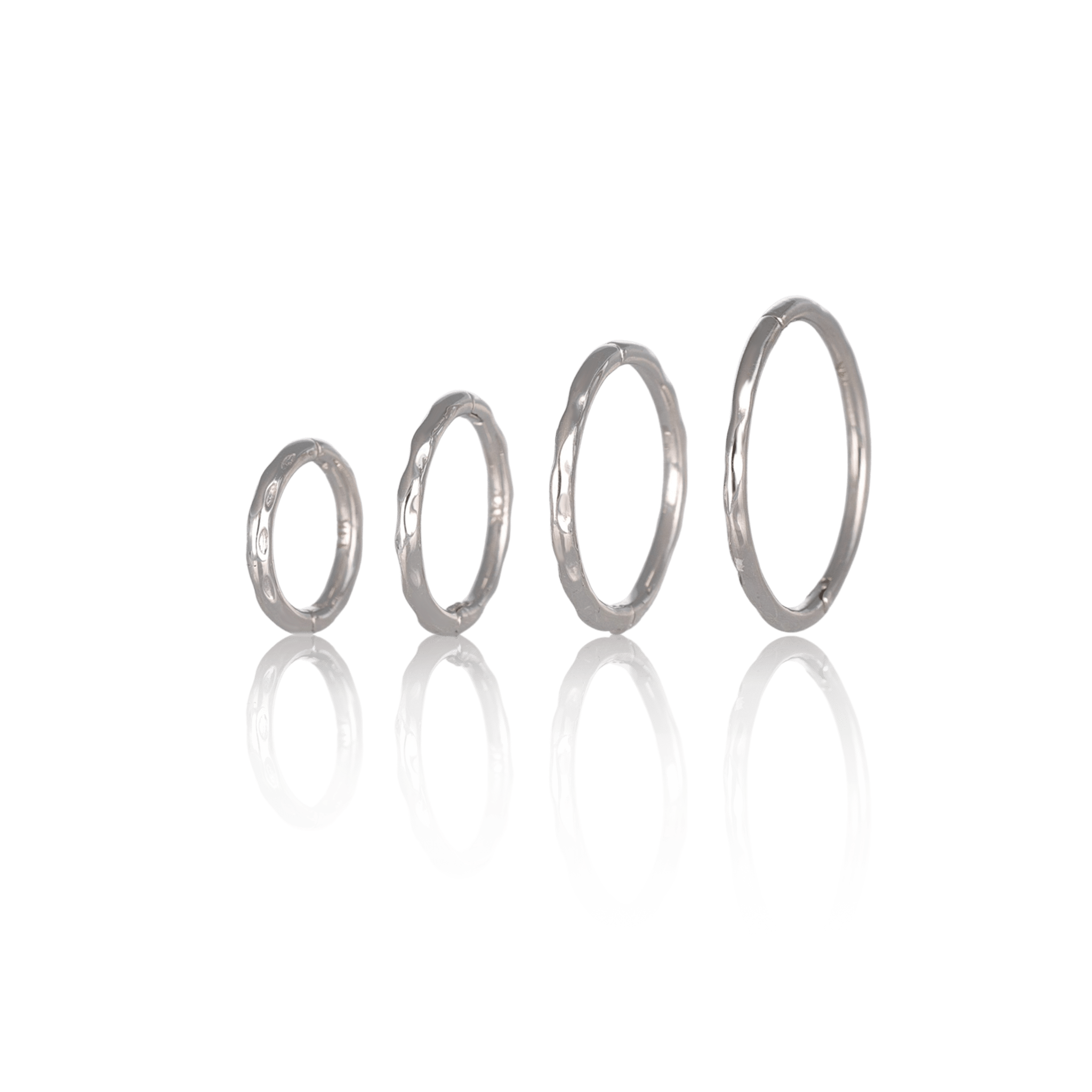 BEATTI Hoops White Gold / 6mm / Single 14K Gold Textured Clicker Hoops BTEG018 SMALL 14K Gold Textured Clicker Hoops